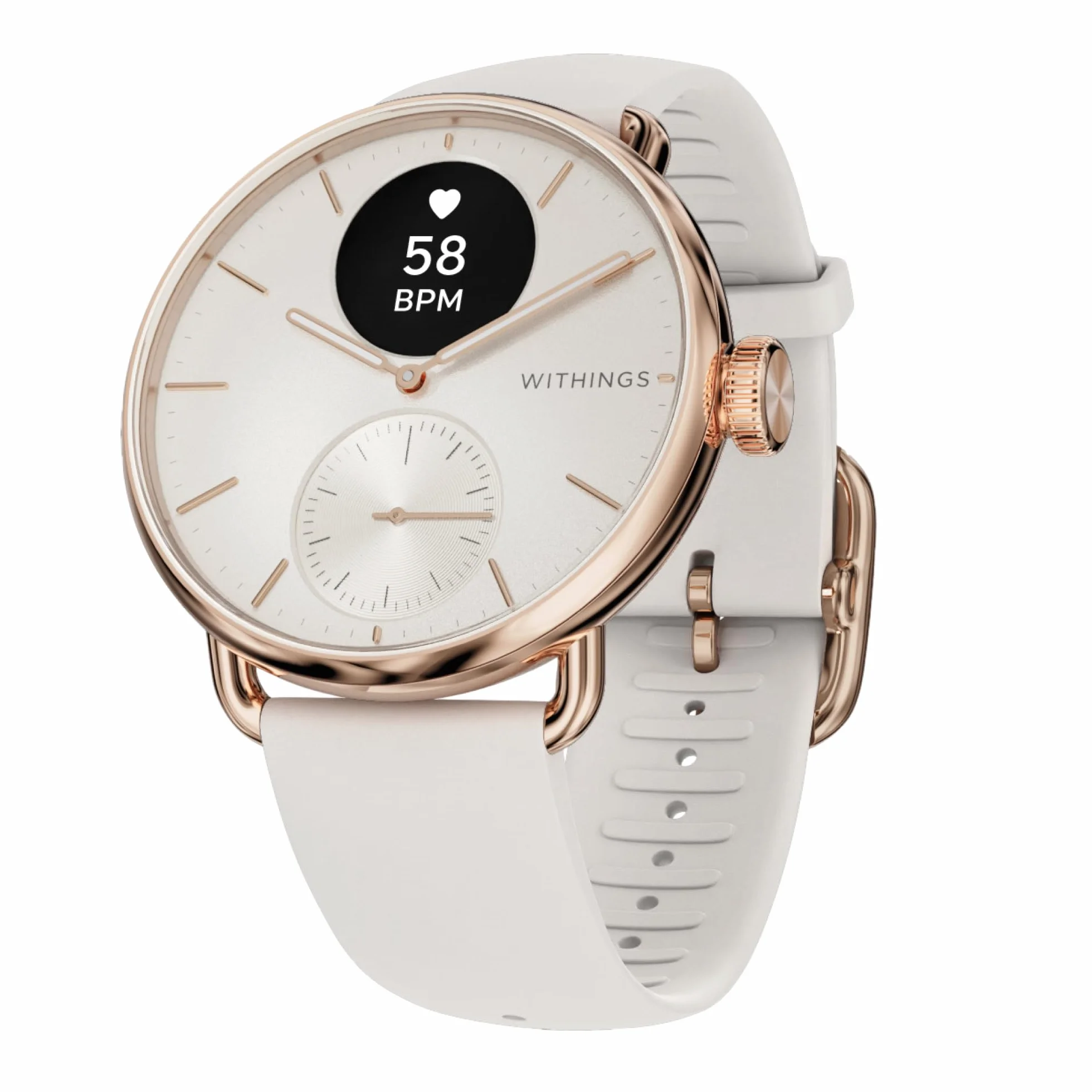 Withings ScanWatch 2 Heart Health Hybrydowy smartwatch dla mężczyzn i kobiet, EKG, SPO2, monitorowanie temperatury, śledzenie snu, zdrowie układu oddechowego, śledzenie cyklu, czas życia