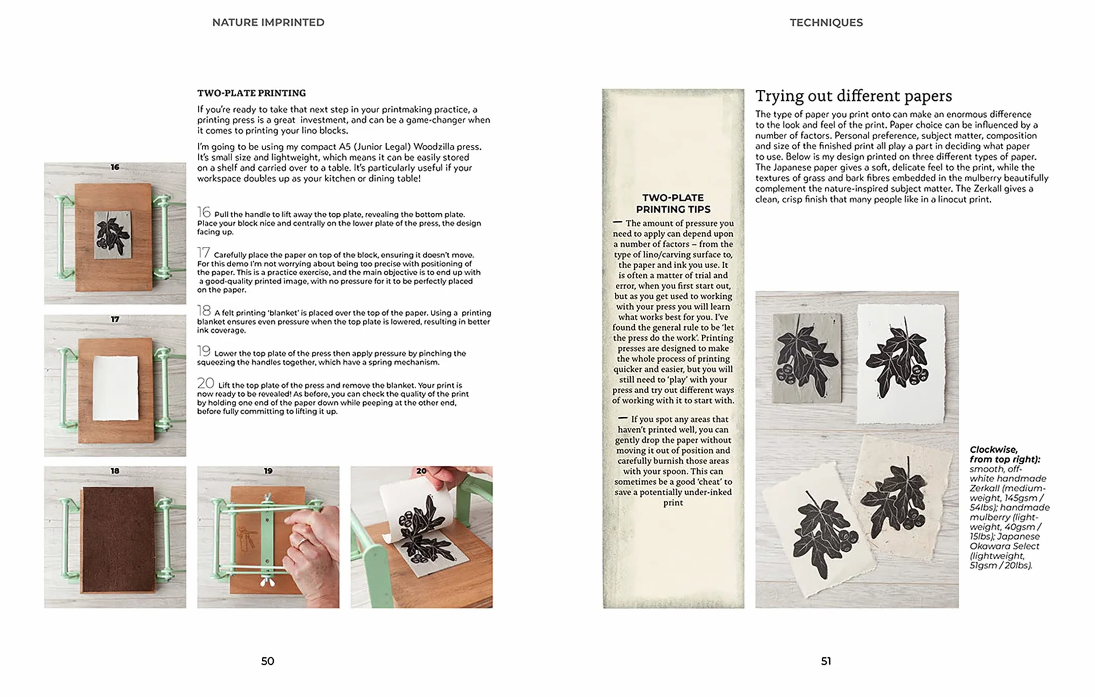 Nature Imprinted: A Complete Guide to Lino Printing, with 10 Nature Inspired Designs