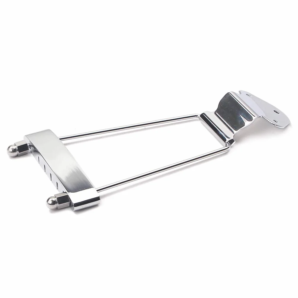 Alnicov 6-strunowy mostek trapezowy do gitary z fornirem do gitary jazzowej Archtop - chromowany