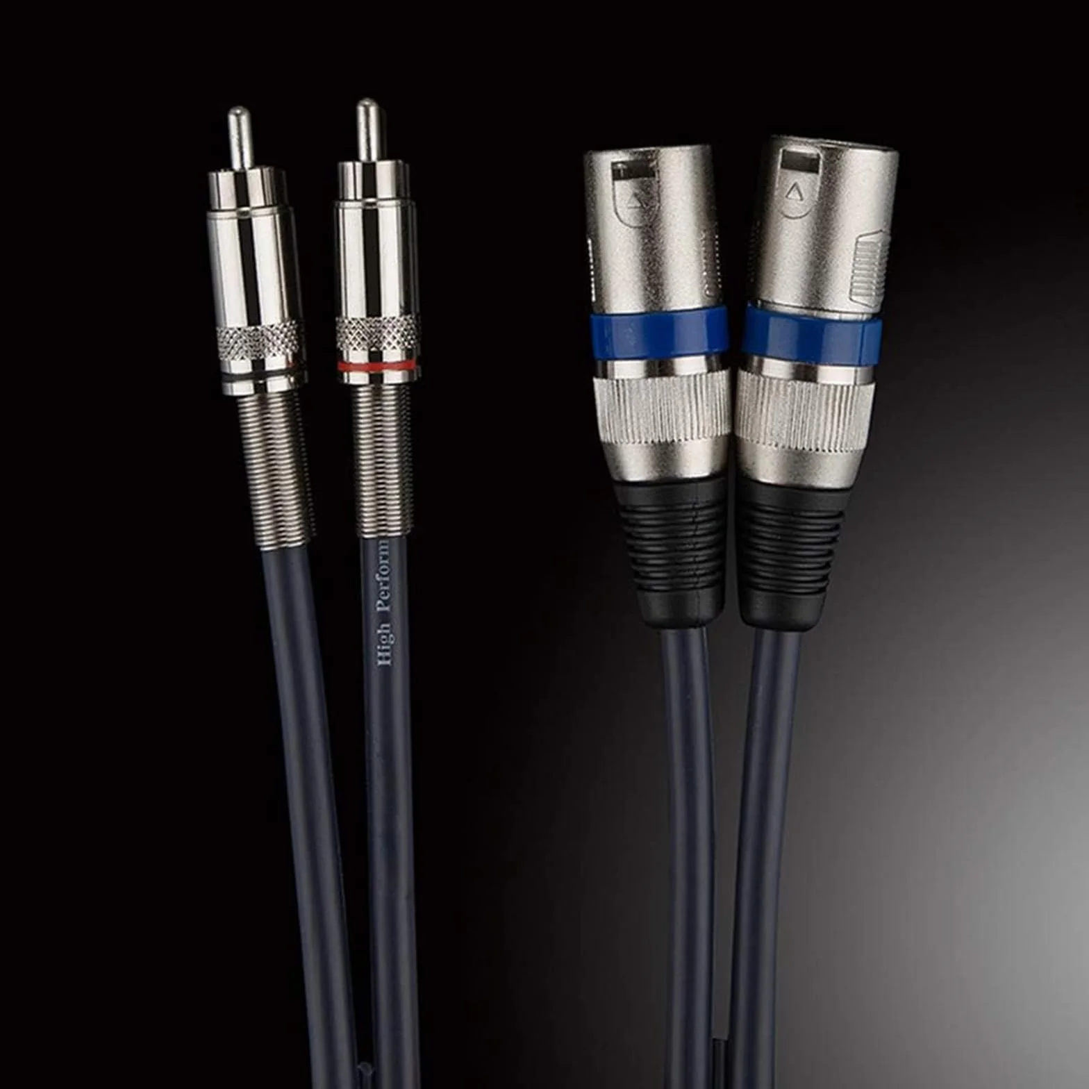 2 × XLR męski kabel do 2 × kabel RCA, adapter XLR, złącze kabla audio XLR wzmacniacz zasilania (2 m)