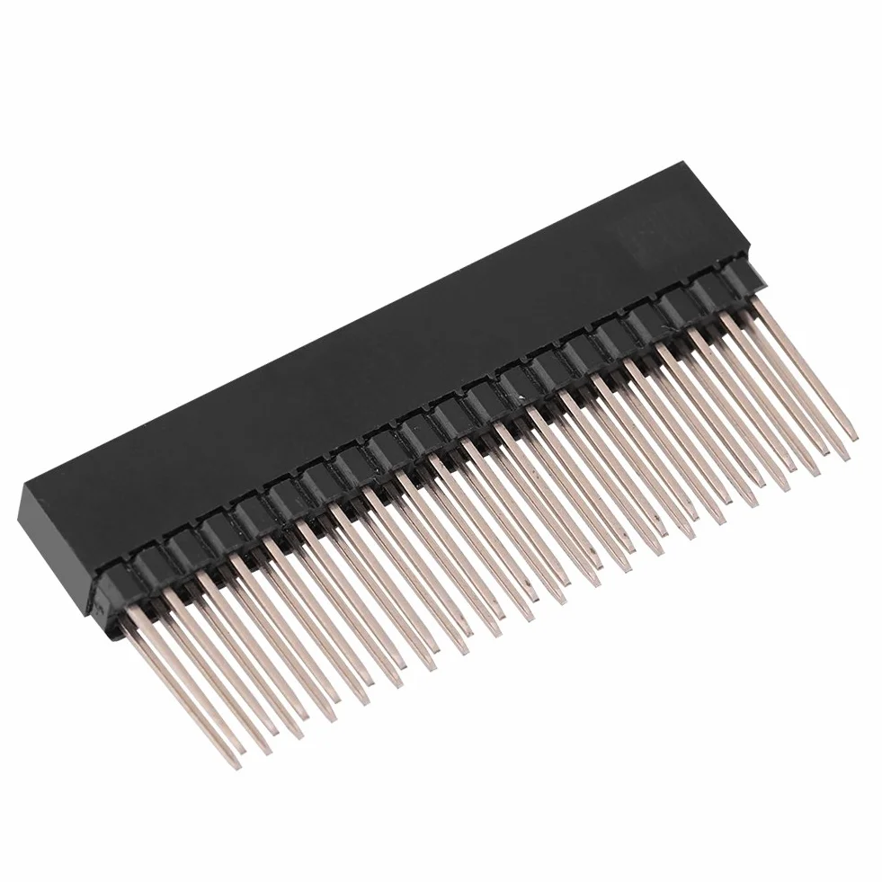 3 szt. 2 x 20 pinów 18 mm dwurzędowa męska nagłówek 2 x 20 54 m ekstra wysokie żeńskie 3 szt. nagłówki wtykowe 2,54 mm żeńskie nagłówki krótkie rzędowe dla bardzo wysokich podwójnych rzędów