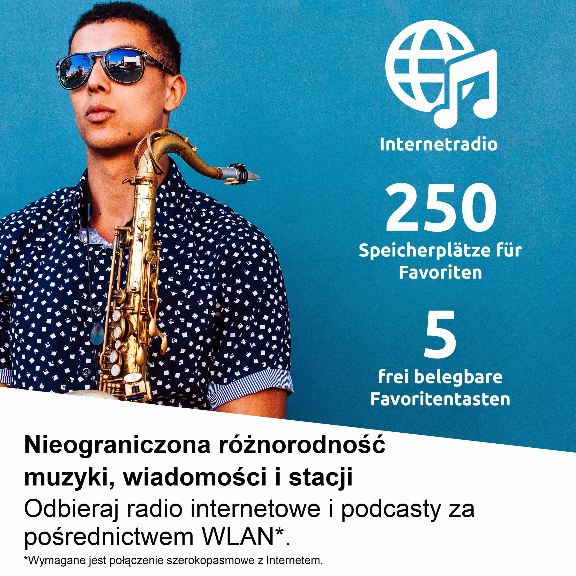 TechniSat Radio gwiazdkowe IR 2 – kompaktowe radio internetowe (WLAN, wymienny akumulator, kolorowy wyświetlacz, zmienne przyciski bezpośredniego wyboru, nadajnik radia do spania, budzik, timer snu