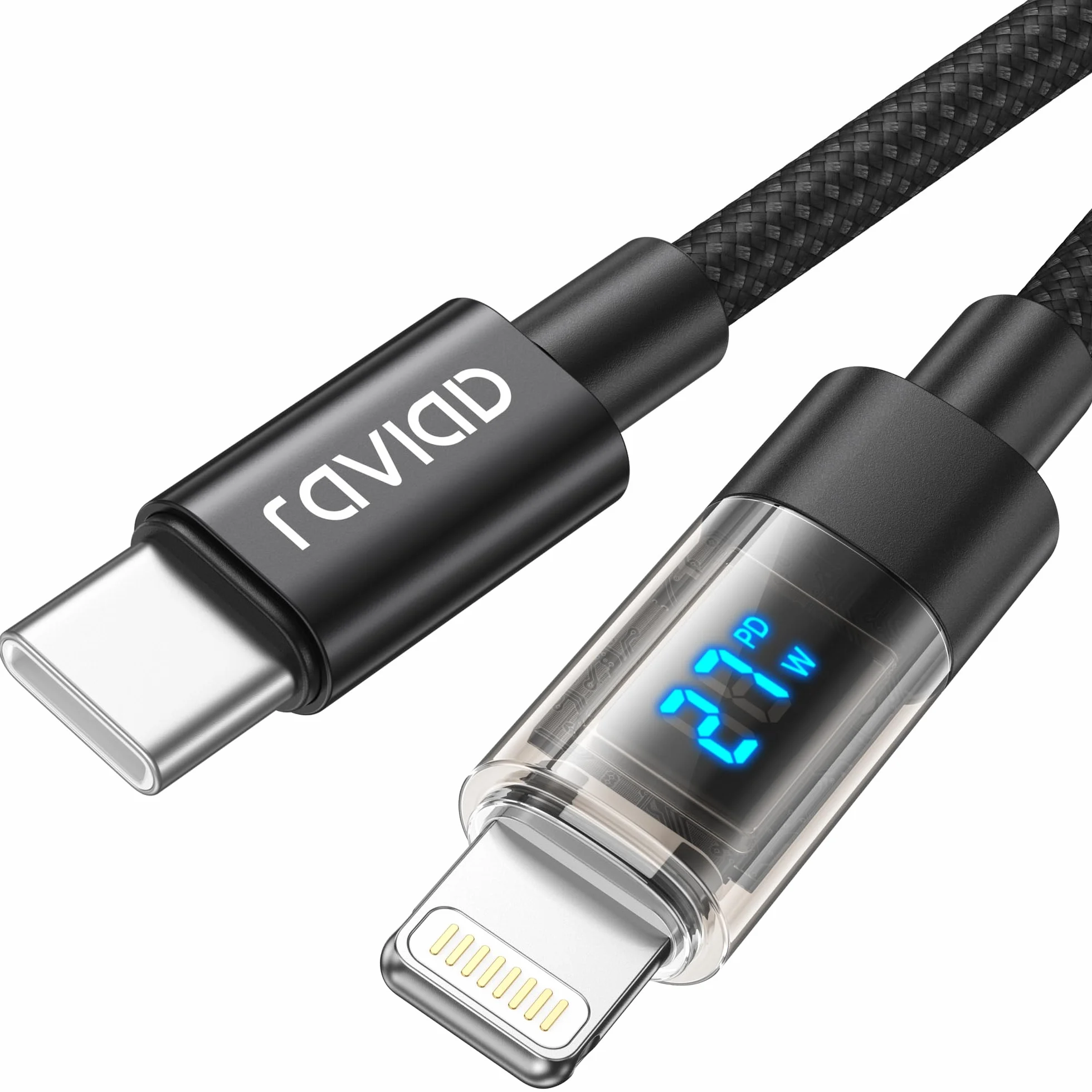 RAVIAD Kabel USB C na Lightning 2 m [certyfikat MFi] nylonowy kabel iPhone USB typu C, szybkie ładowanie, do iPhone 14/13/13 Pro/13 Pro Max/12 Mini/11 Pro/11 Pro Max/11/SE 2020/XR/XS/X/8/8 Plus