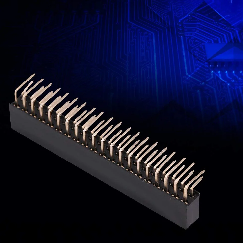 3 Sztuk 2.54mm 2x20 Pin żeński Dwurzędowy żeński Nagłówek Kątowy 4 Nagłówek Listwy Pinowe Złącze Płytka Drukowana Dwurzędowe Gniazdo Kątowe do Prototypowej Tarczy