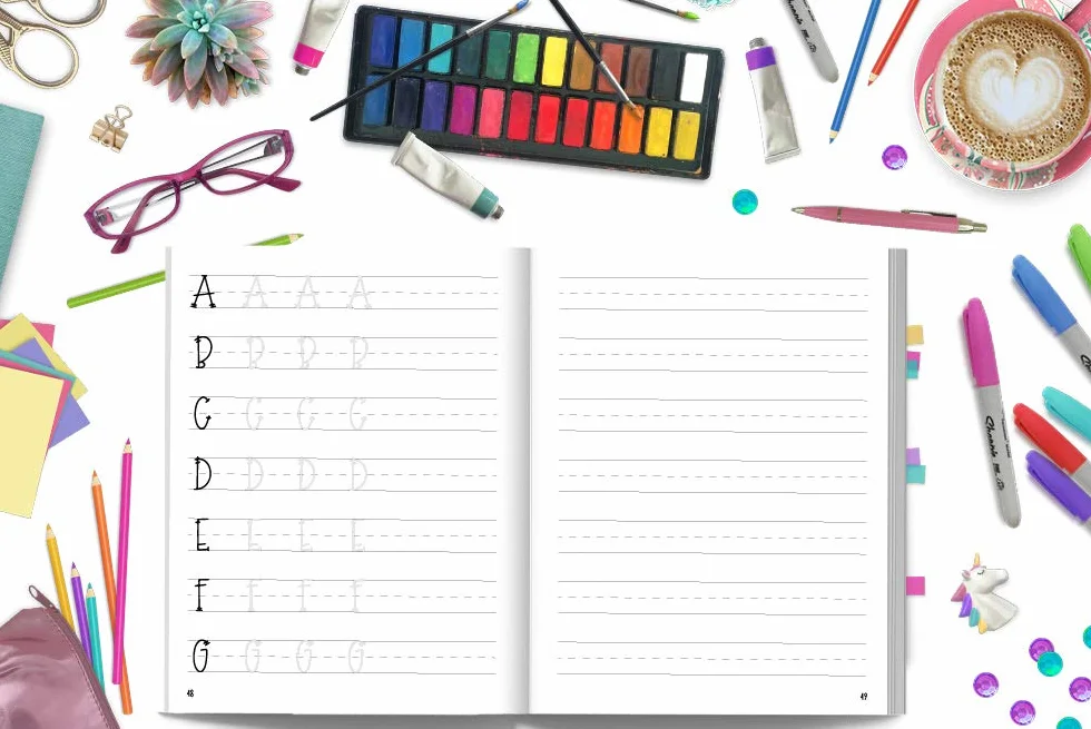 Anfängerhandbuch für moderne Kalligrafie und Hand Lettering für Kinder