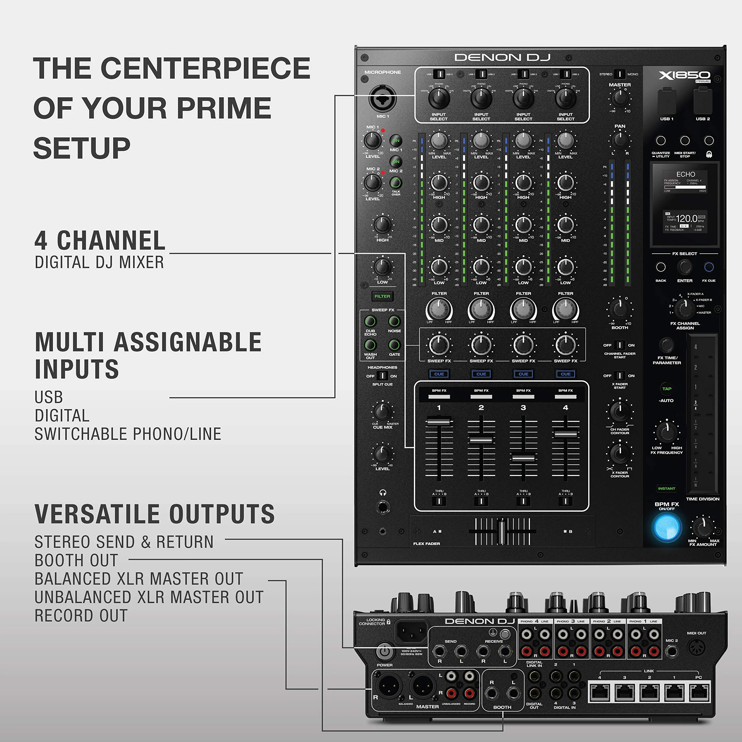 DENON DJ X1850 PRIME stół mieszanki cztery kanały cena