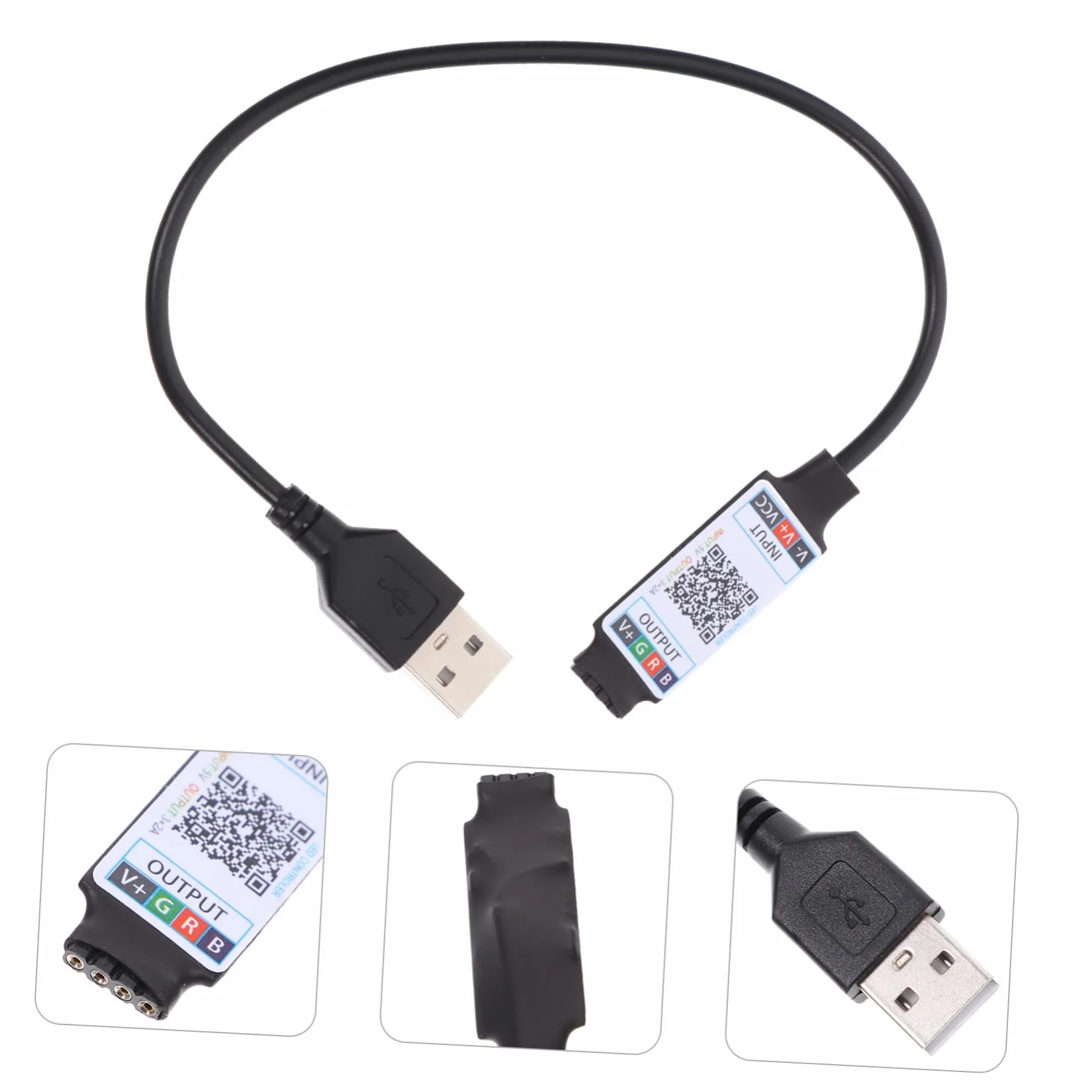 WOONEKY Kontroler Led Rgb Usb z Funkcją Muzyki Pinowy Zdalny Sterownik Taśmy Led Inteligentny Kontroler Do Dekoracji Wnętrz Sypialni Salonie Biurze i Szkole