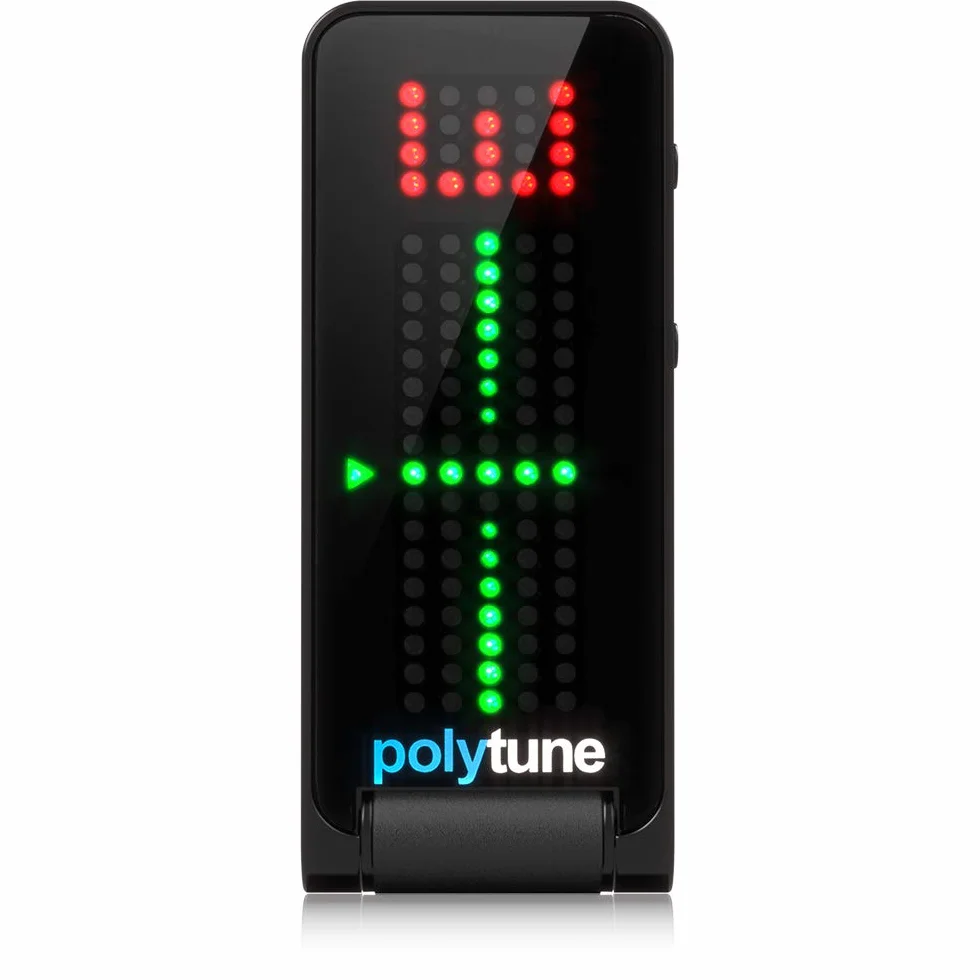 TC Electronic POLYTUNE CLIP tuner Clip-On z trybami polifonicznymi, stroboskopowymi i chromatycznymi oraz wyświetlaczem matrycowym 108 LED dla najlepszej wydajności strojenia