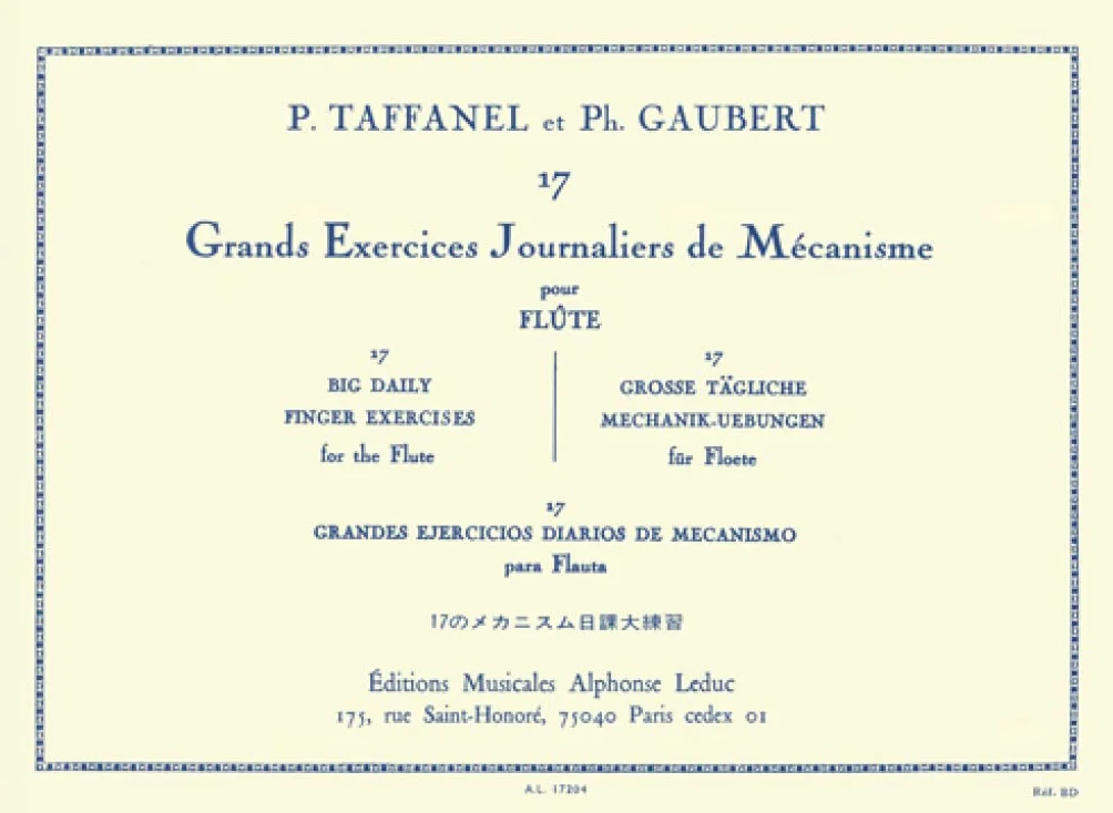 Paul taffanel & philippe gaubert 17 grands exercices journaliers de mecanisme - flute traversiere