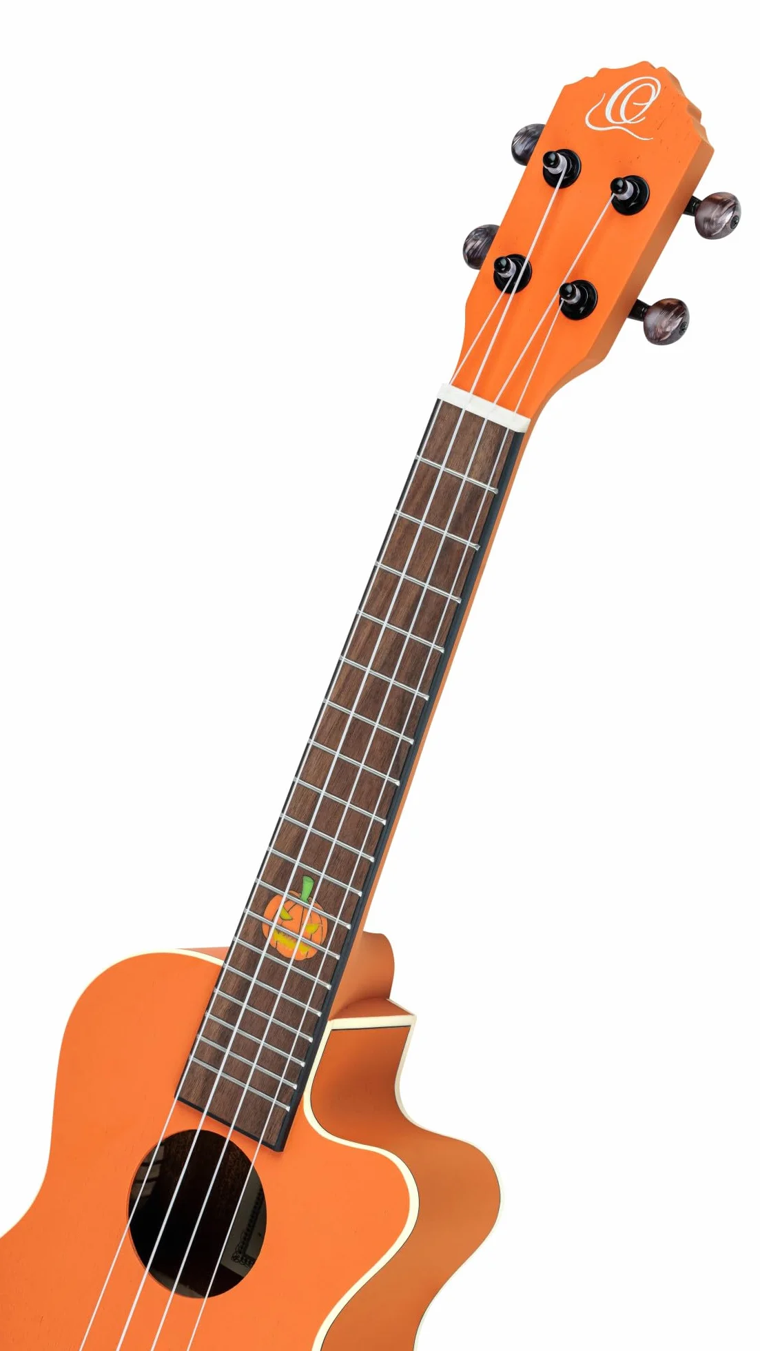Ortega Guitars Elektro-akustyczne Ukulele Koncertowe – Seria Custom Built Edycja Halloween – Okoume, Kolor Pomarańczowy (RUHWCE)