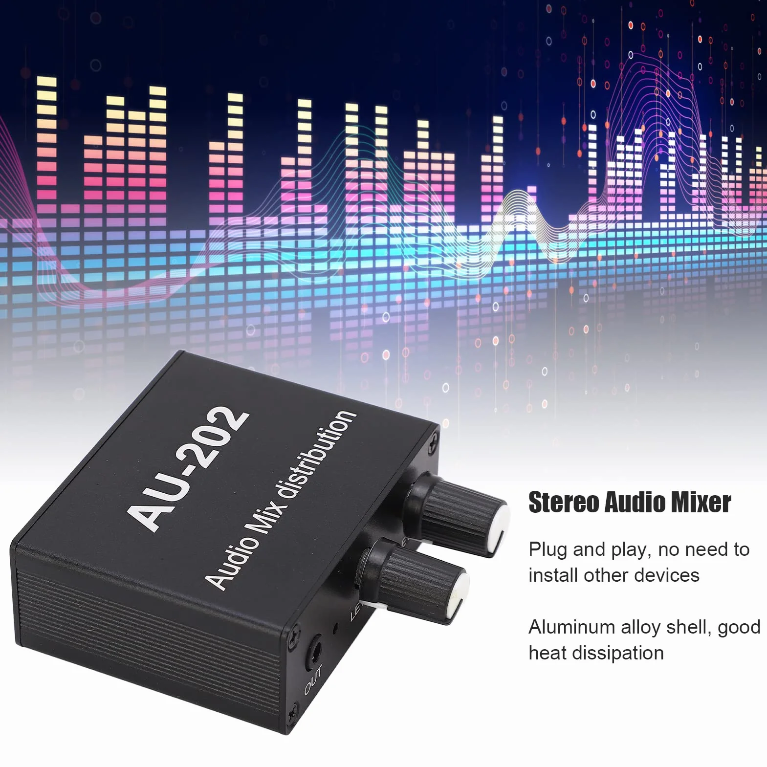 Mini mikser audio 2 wejścia i 2 wyjścia stereofoniczny mikser dystrybucyjny z zasilaczem Idealny do małych klubów lub barów