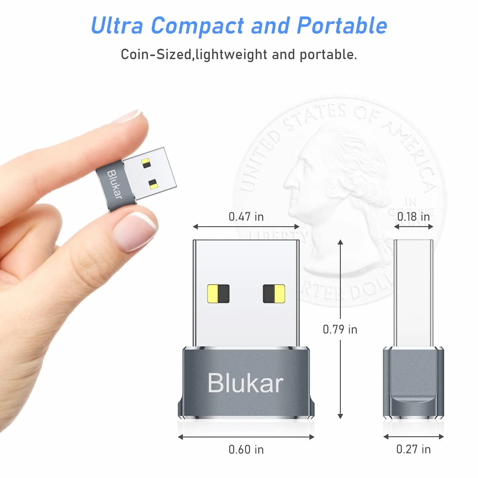 Blukar USB C Kobieta do USB Męska Konwerter, 3 Sztuki Typ C do USB-A Konwerter do Szybkiego Ładowania i Synchronizacji Danych, Kompatybilny z iPhone 16/15/14/13/12, Galaxy