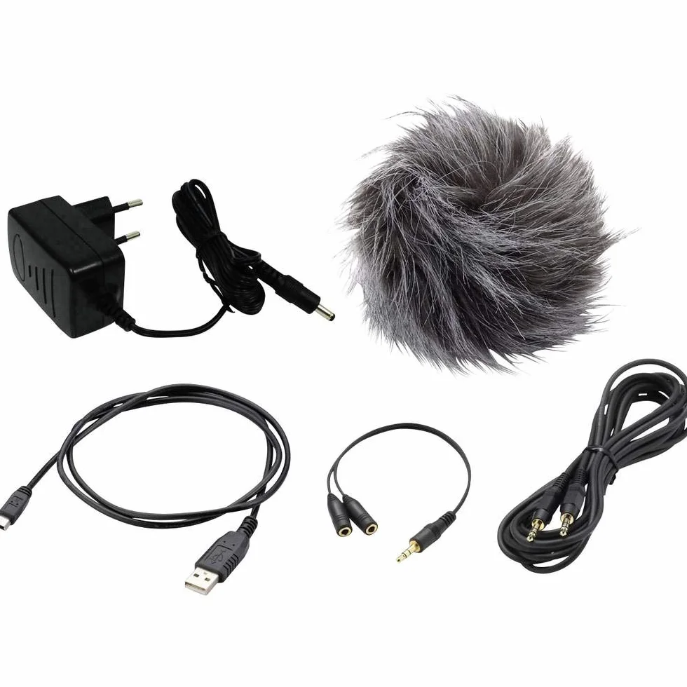 ZOOM APH-4nPro Zestaw akcesoriów do H4n Pro – Osłona przeciwwiatrowa, kabel rozdzielający, USB, adapter DSLR