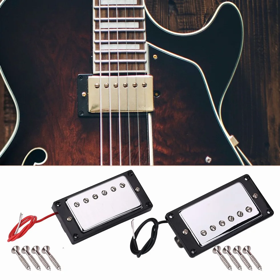 Chromowane metalowe przetworniki gitarowe z rękojeścią i mostkiem do gitar elektrycznych LP