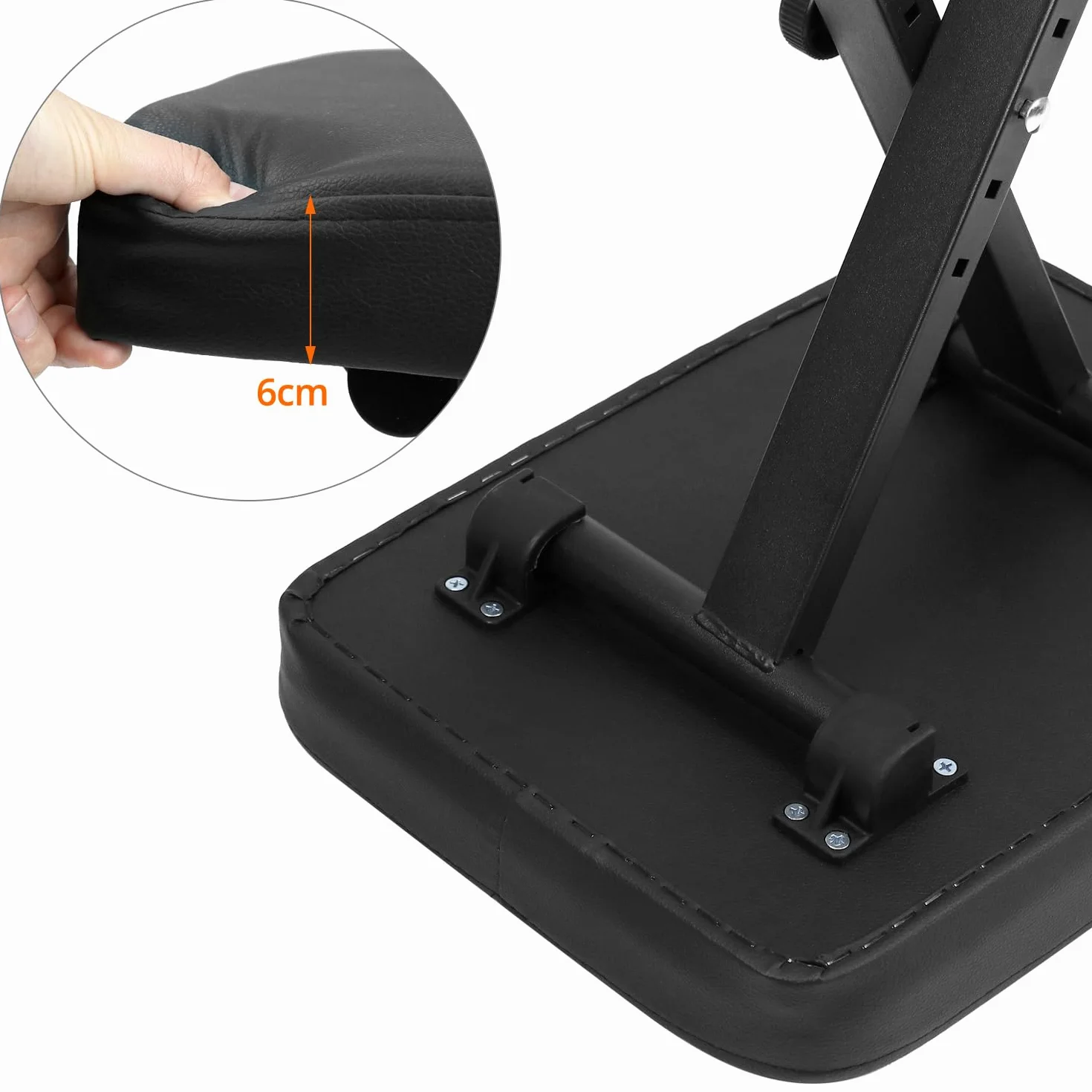 QWORK Regulowany stołek na pianino, składany z wyściółką 6 cm, regulacja wysokości 40-50 cm