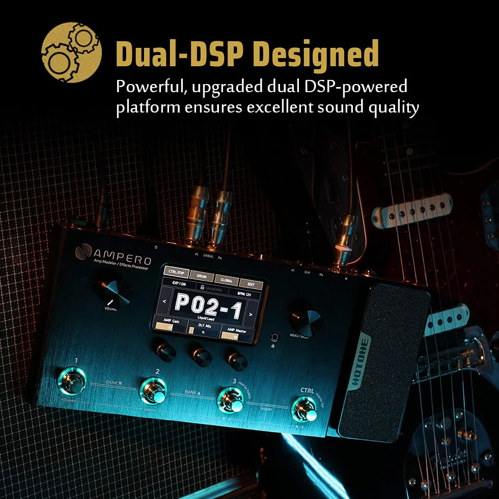 Hotone Ampero MP-100 gitara basowa modelowanie szafki na podczerwień symulacja wielojęzyczne wielofunkcyjne efekty z pedałem ekspresji stereo OTG USB interfejs audio