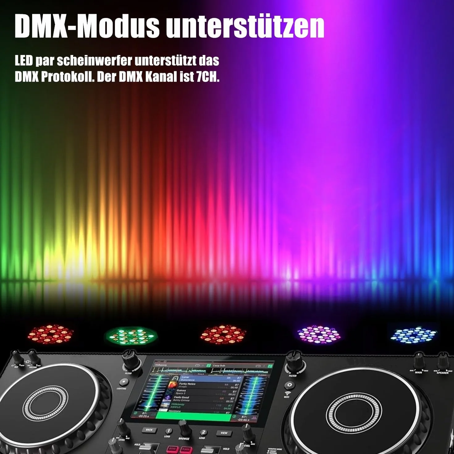 Oświetlenie sceniczne, 36 diod LED RGB, oświetlenie dyskotekowe, DMX, reflektor z pilotem zdalnego sterowania, 4 tryby pracy, do baru, na scenę, imprezę, DJ, Halloween, Boże Narodzenie – 8