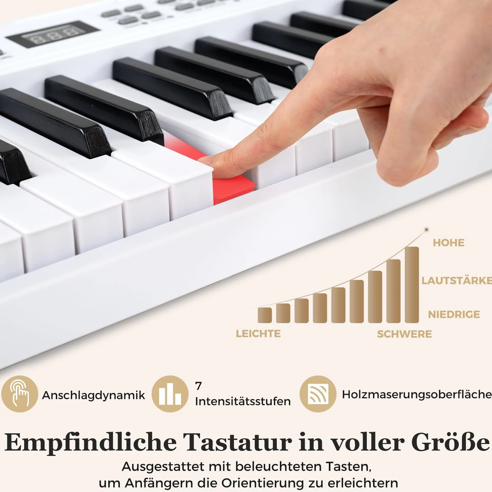 COSTWAY Klawiatura Piano 61 przycisków, składane pianino cyfrowe z funkcją MIDI i dzielenia, 128 dźwięków i rytmów, przenośne pianino ze słuchawkami i pedałem Sustain, pianino elektryczne dla