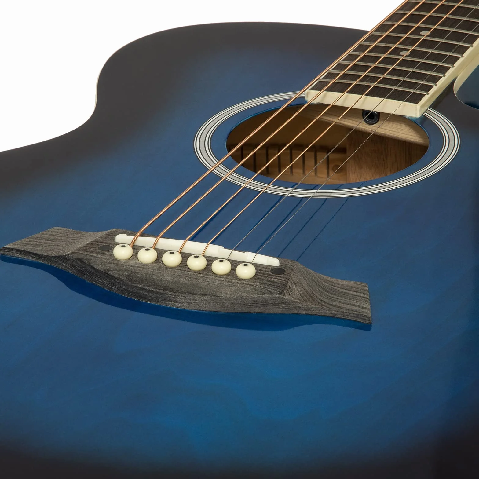 Gitara akustyczna 3/4 - gitara z wycięciem na małe ciało dla początkujących w kolorze niebieskim