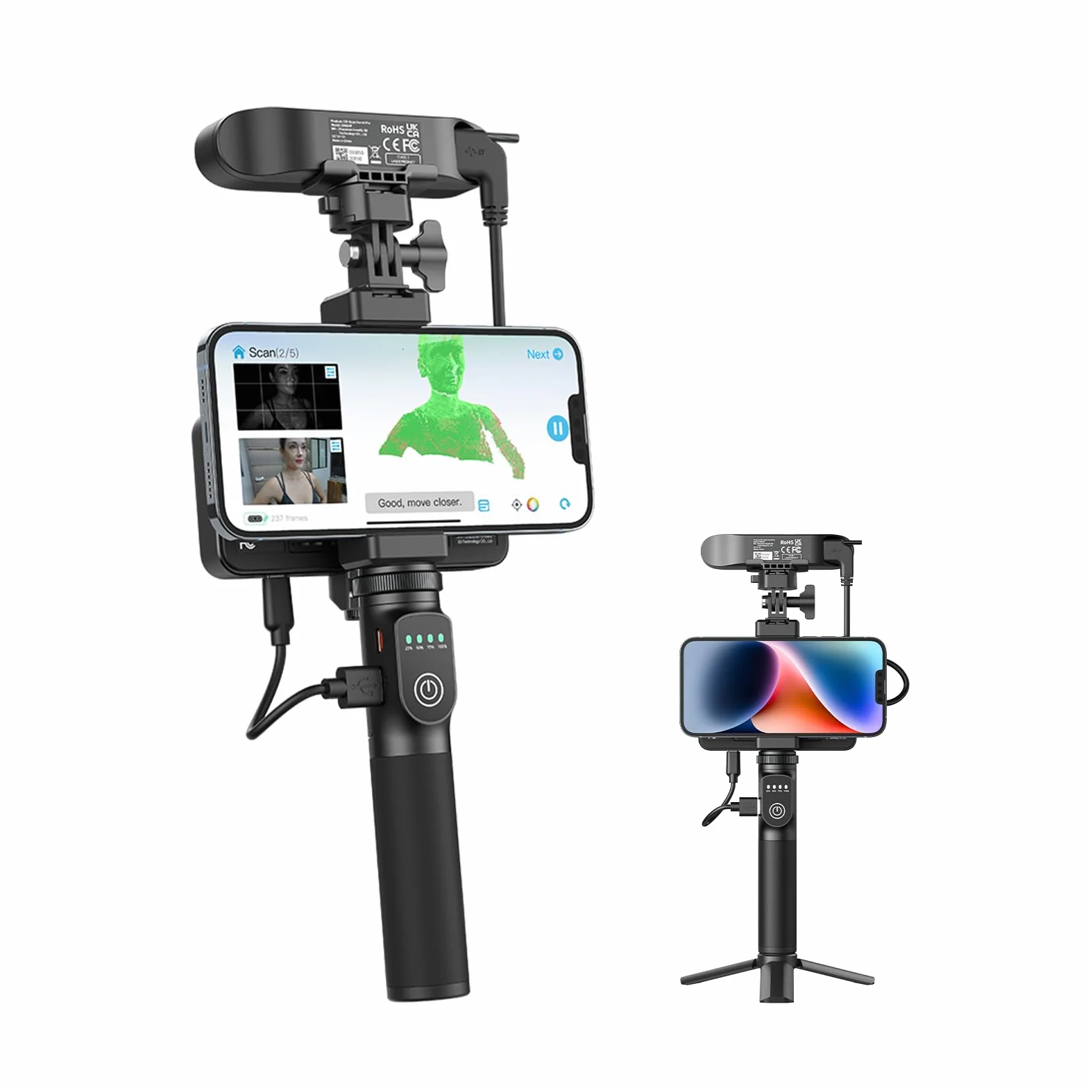Creality Skaner 3D CR-Scan Ferret Pro do druku 3D, skaner ręczny z bezprzewodowym skanowaniem i śledzeniem zapobiegającym wstrząsom, ulepszenie do szybkiego skanowania pełnokolorowego, dokładność 0,1