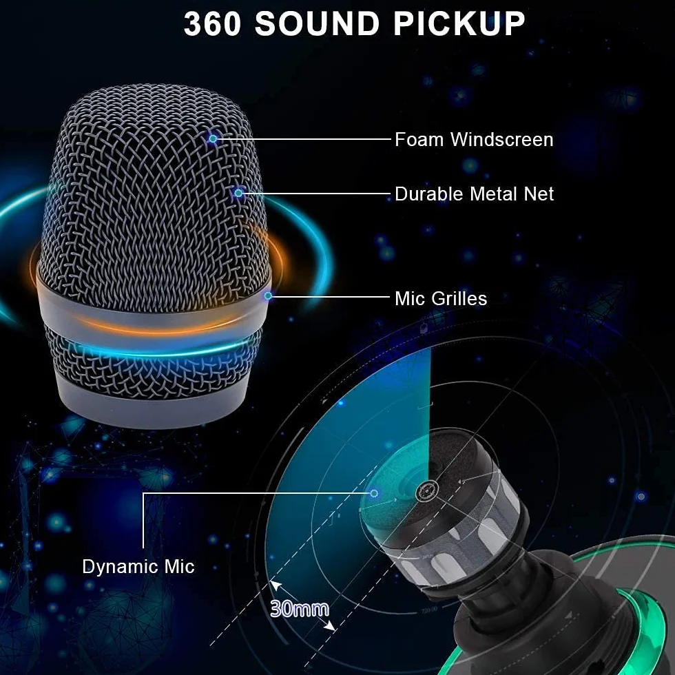BONAOK Magic mikrofon karaoke, ulepszone bezprzewodowe nagrywanie mikrofonu Bluetooth, mikrofon dziecięcy ze zmieniaczem głosu, mikrofon FM-Bluetooth, kompatybilny z urządzeniami Bluetooth, zielony