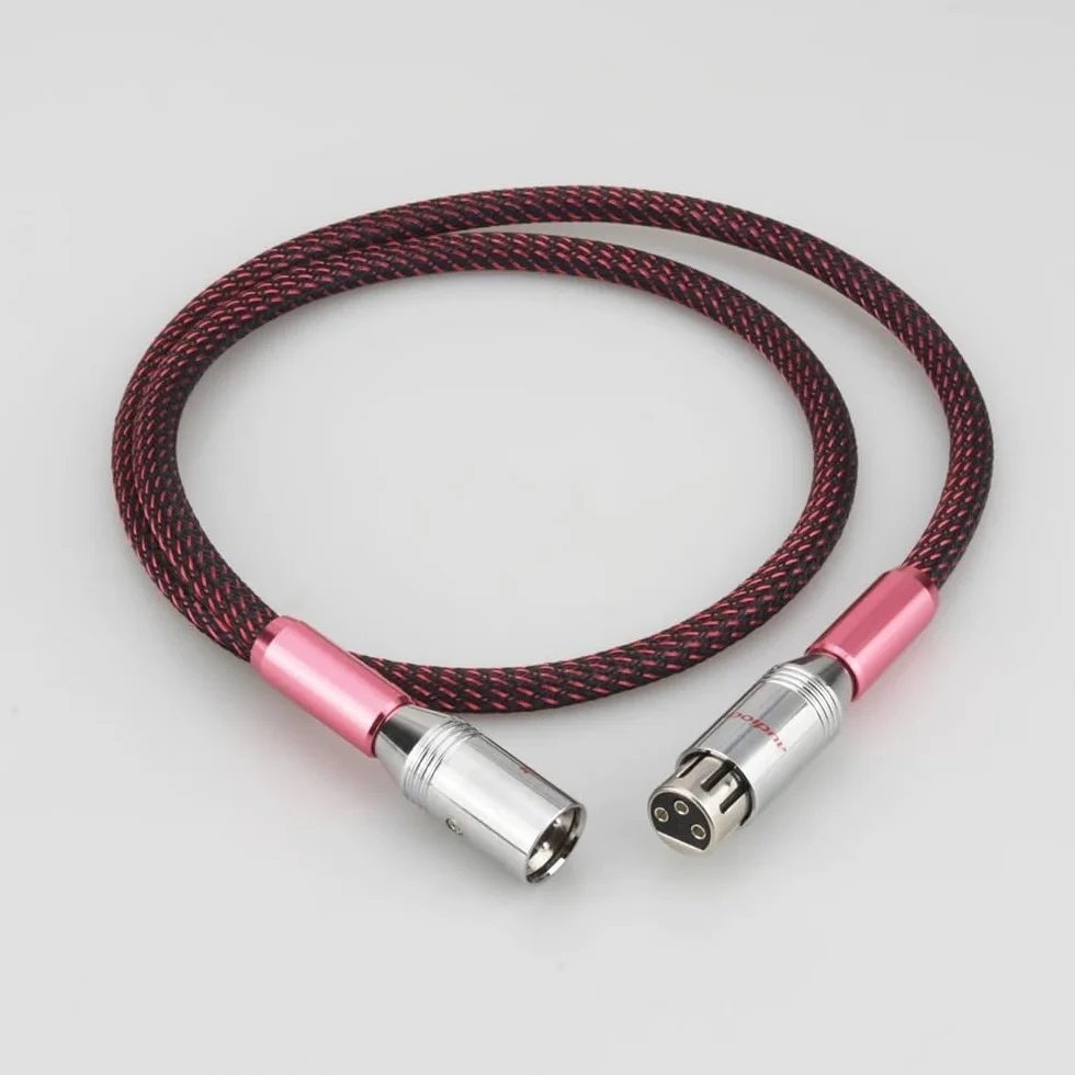 AES/EBU cyfrowy kabel audio srebrny zrównoważony XLR 1m HiFi