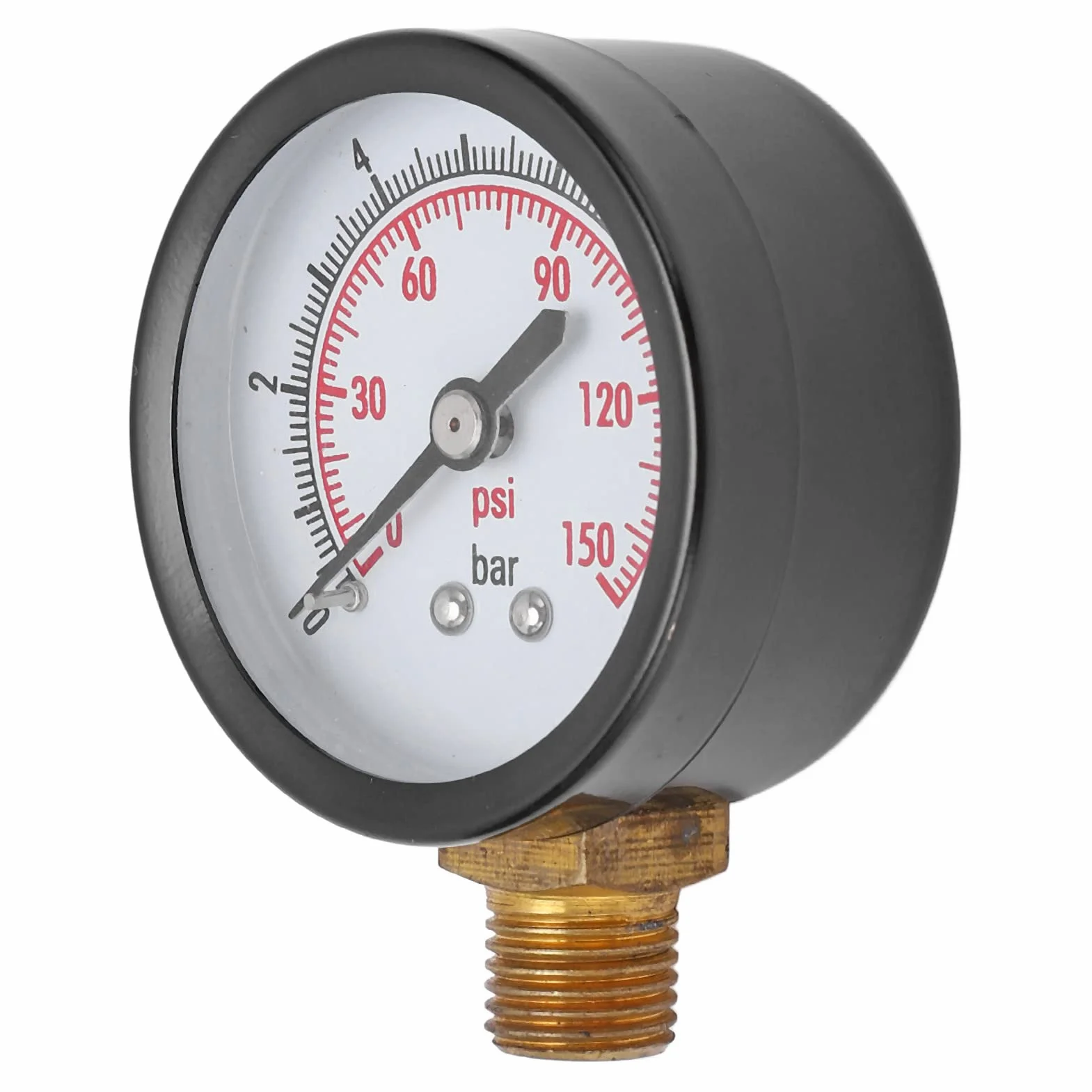 Manometr Cieczy 0-10 Bar 0-150 Psi G1/4 Cal Mosiądz i Stal Stopowa Ciśnieniomierz Pionowy do Monitorowania Cieczy Przemysłowych