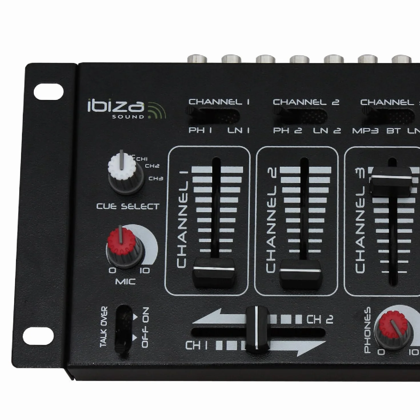 Ibiza - DJ21USB-MKII - 4-kanałowy/7-kanałowy mikser z różnymi wejściami - USB - Czarny