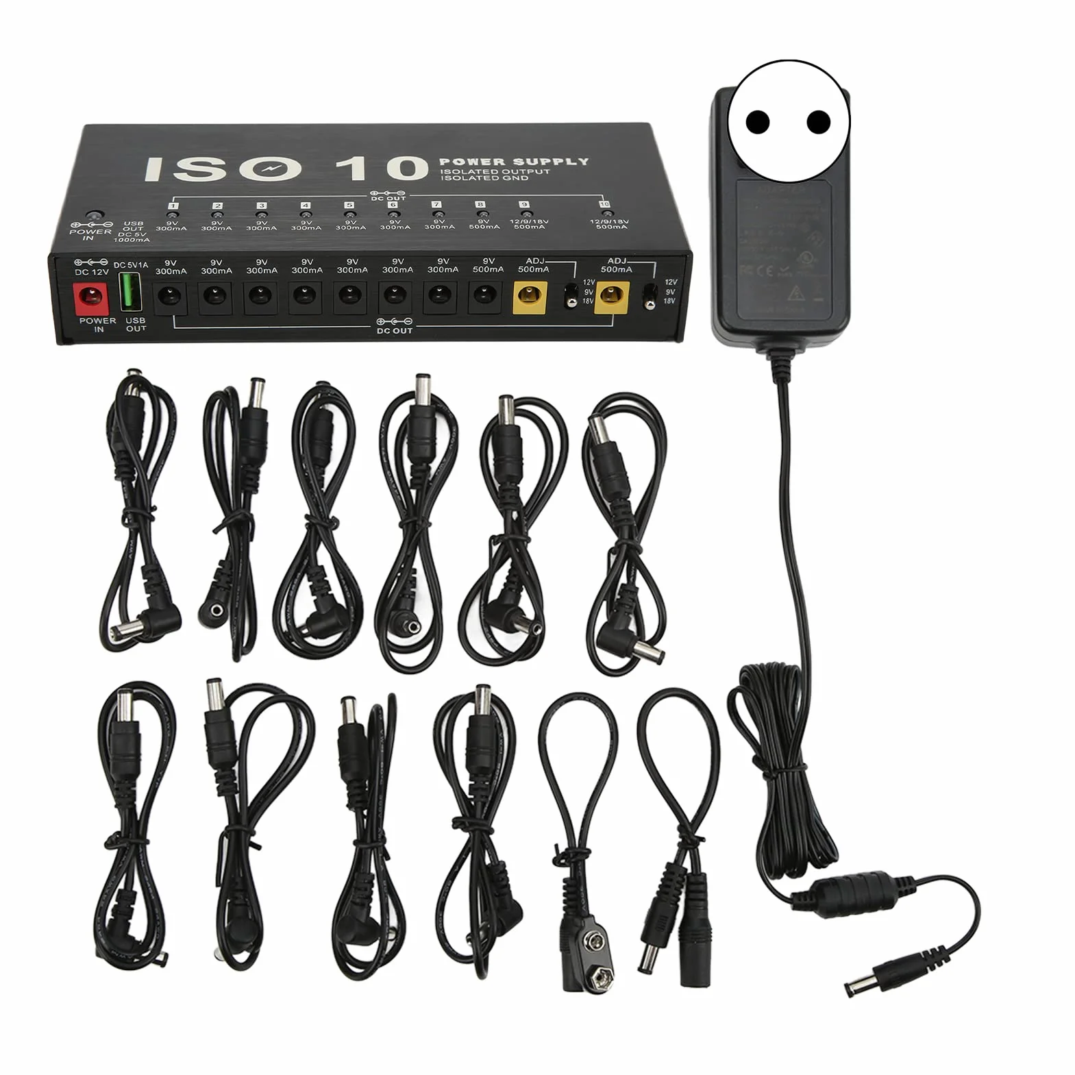 10 Izolowanych wyjść Multi Effect Power, Zasilacz Pedału Gitary do Gitary Zasilacze efektów