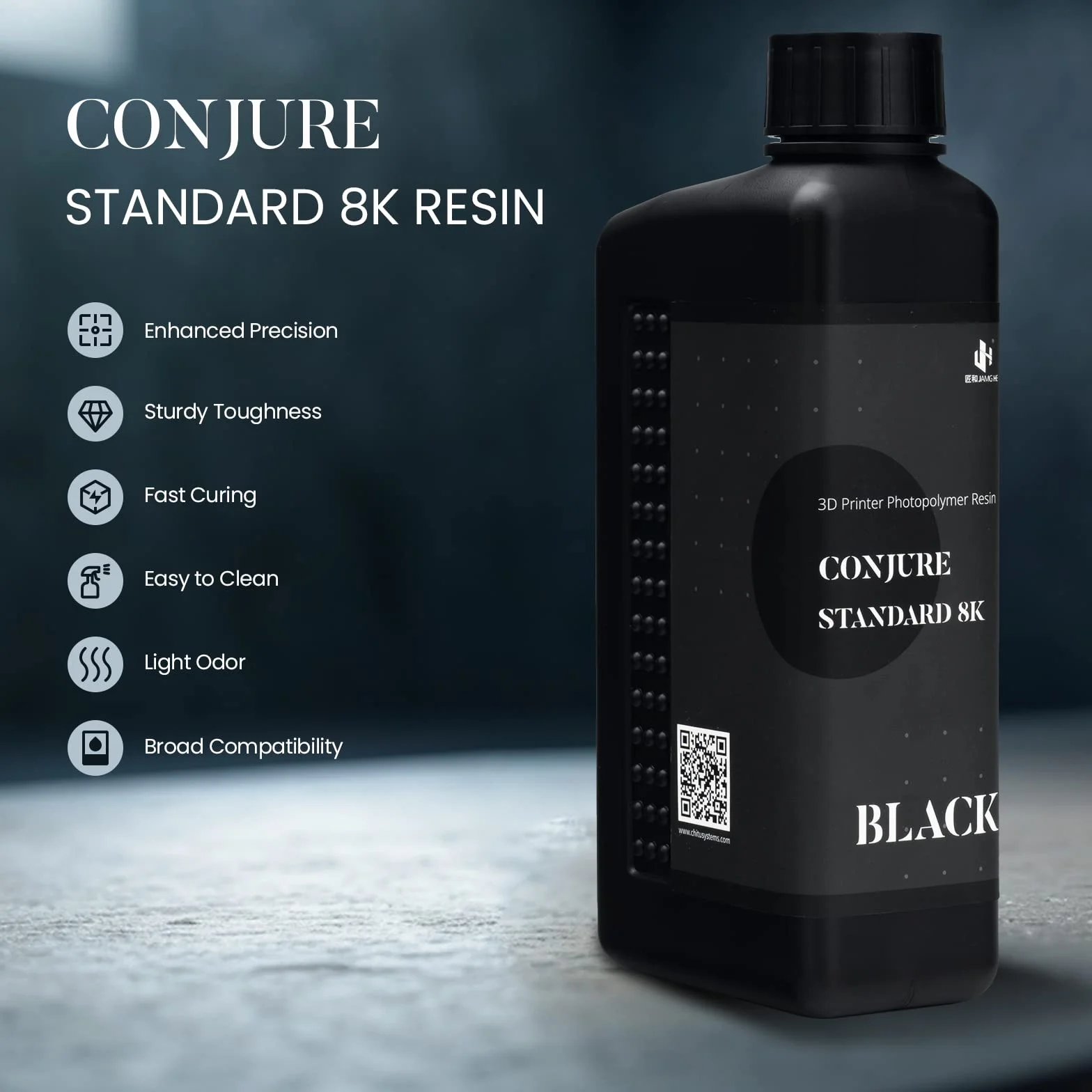 Chitu Systems 2 kg Conjure Standard Ulepszony żywica drukarska 3D, wysoka precyzja 405nm standardowy fotopolimer UV utwardzanie szybkie utwardzanie żywicy do drukarki LCD/DLP 3D (Szary łupkowy, 2kg)