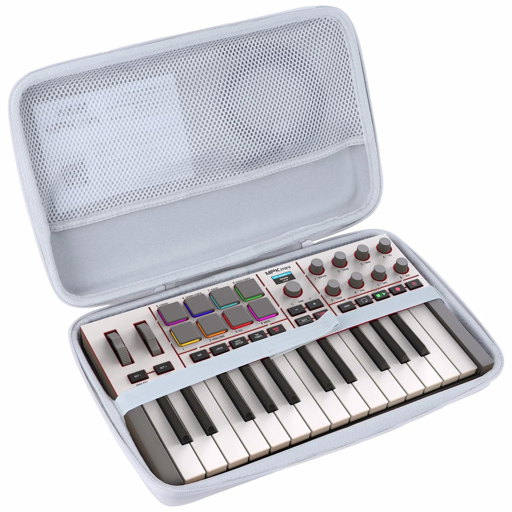 Lebakort Twardy futerał kompatybilny z Akai Professional MPK Mini IV klawiatura MIDI USB-C (szary)