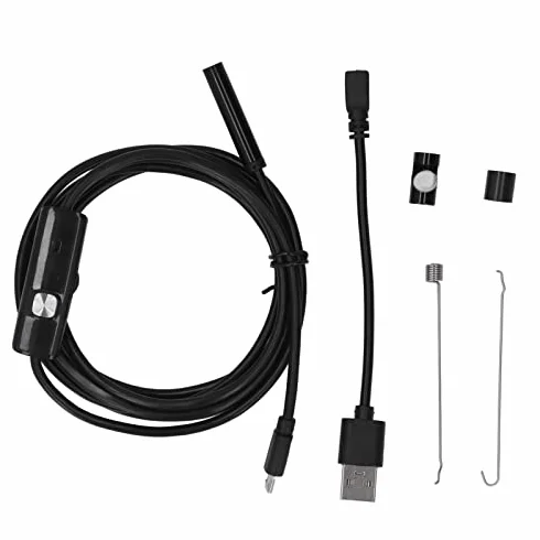 Kamera Inspekcyjna, Endoskop Przemysłowy USB, Kąt Widzenia 70° z 6 Diodami LED, Kamera Inspekcyjna do Rur z sondą 7 Mm, Piksel 0.3 MP, IP67, Boroskopy (1M)