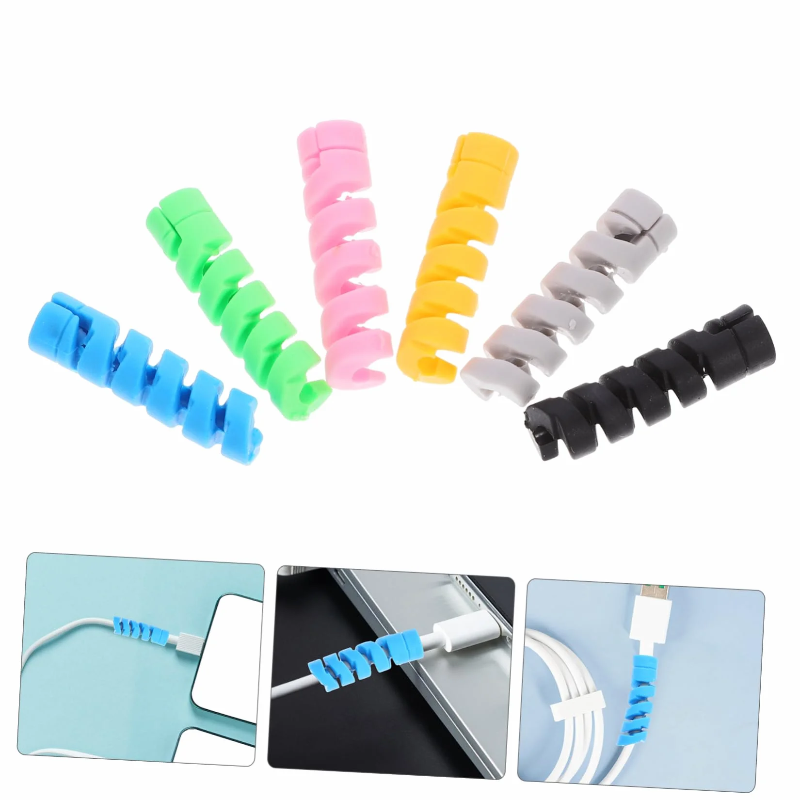 30szt Tuleja Ochronna Kabla Danych Elastyczna Osłona Kabla Spiralna Osłona Przewodu Usb Zabezpieczenie Kabla Myszy Kabel Do Ładowania Żel Krzemionkowy Przeciwzłamaniowy