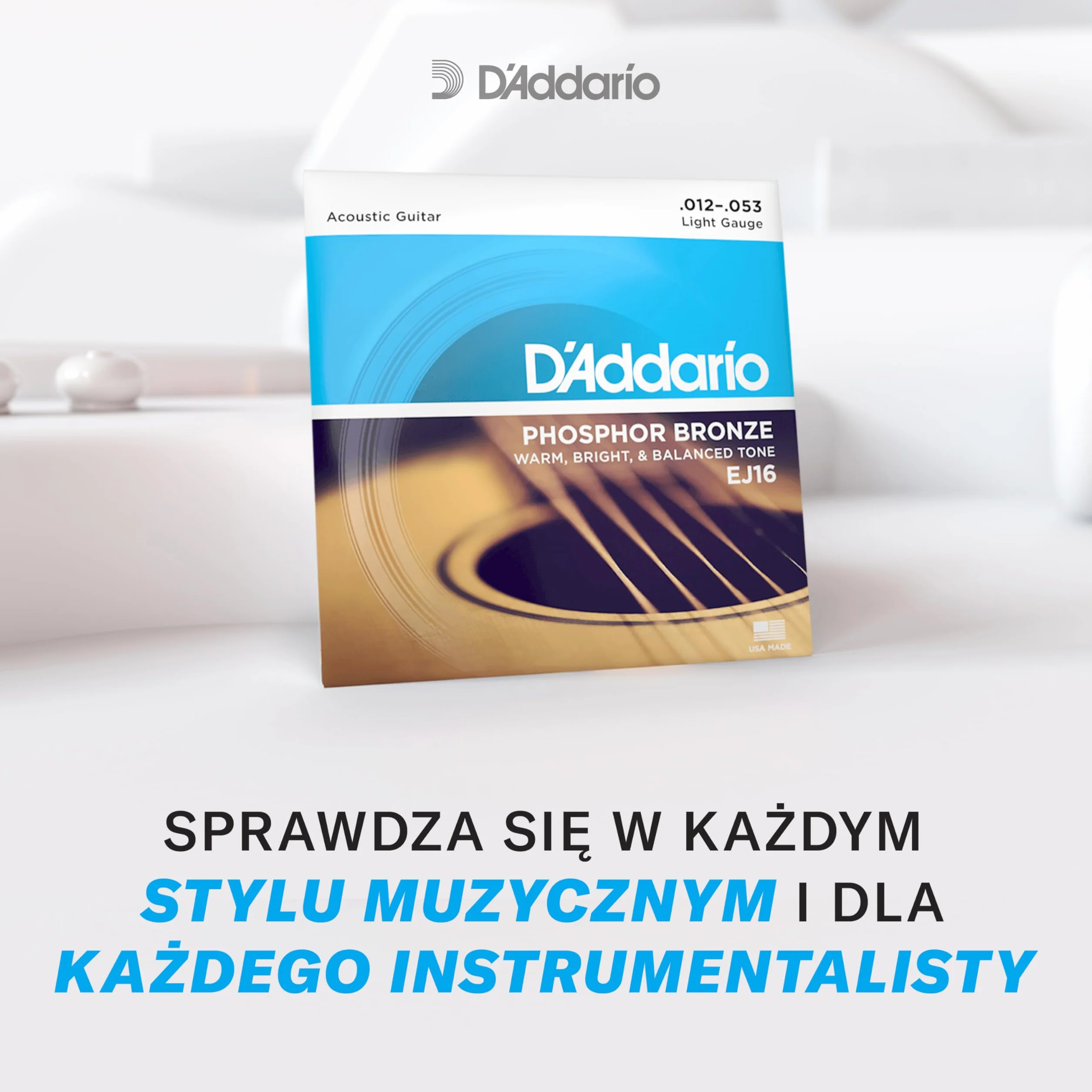 D'Addario EJ55 Zestaw 5 strun do banjo, brąz fosforowy, średnie, 10-23