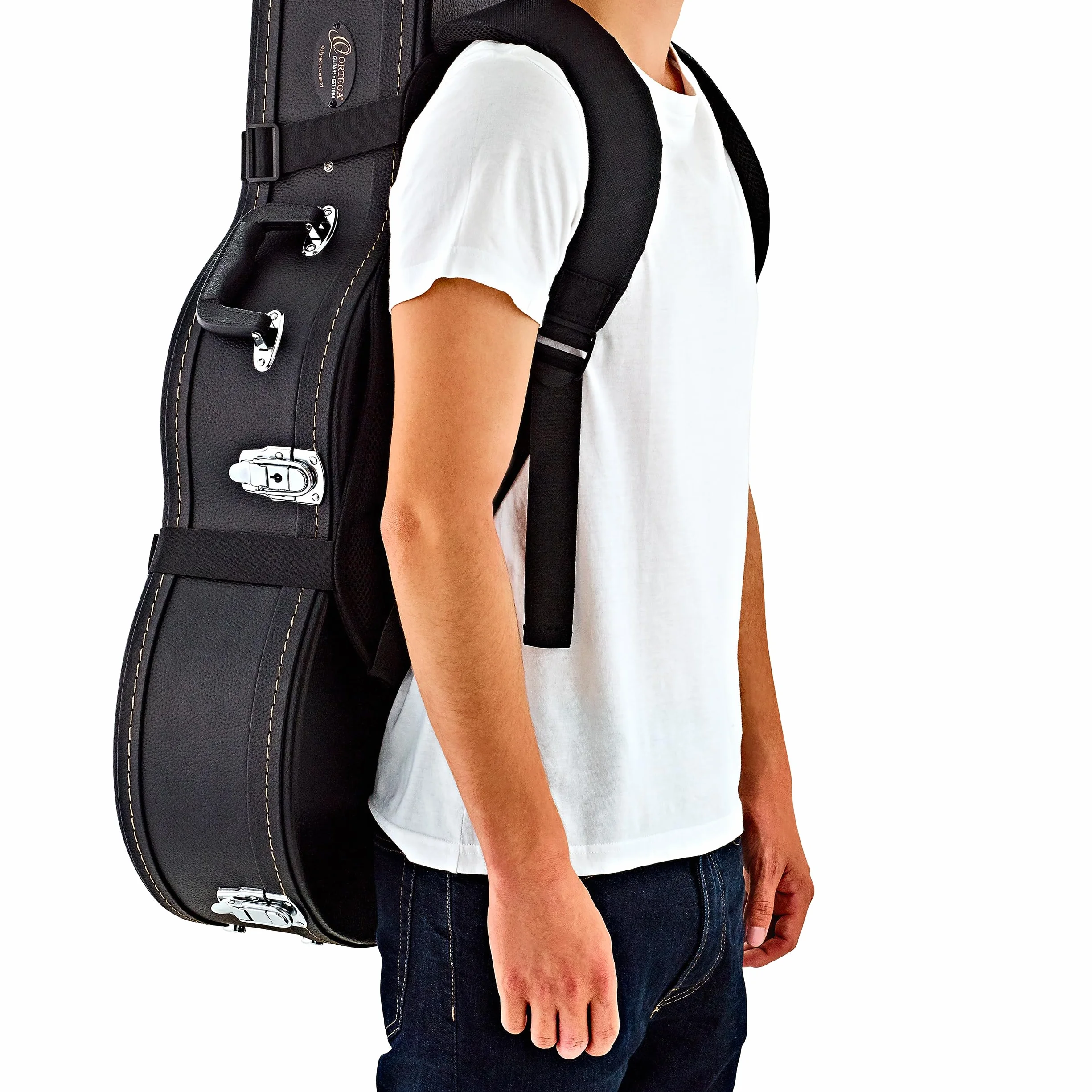 Ortega Guitars Pasek do plecaka Deluxe wyściełany – do ukształtowanych walizek i toreb Gigbags – bez twardej obudowy (OBPS-DLX)