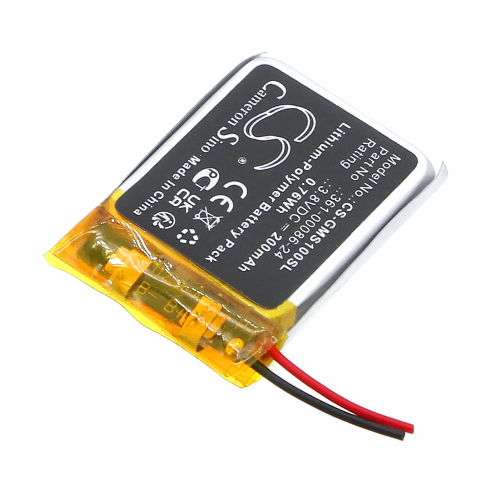 TECHTEK Bateria 200mAh kompatybilny z [Garmin] Instinct Solar GPS zastępuje 361-00086-24 FBA