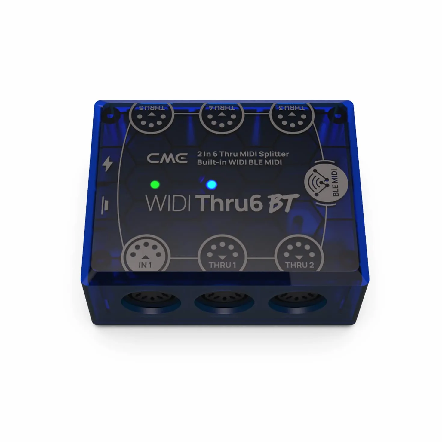 CME WIDI Thru6 BT – MIDI Thru 2-Wejścia/6-Wyjść z 5-Pin DIN i Bluetooth – Szybka Transmisja Wszystkich Danych MIDI