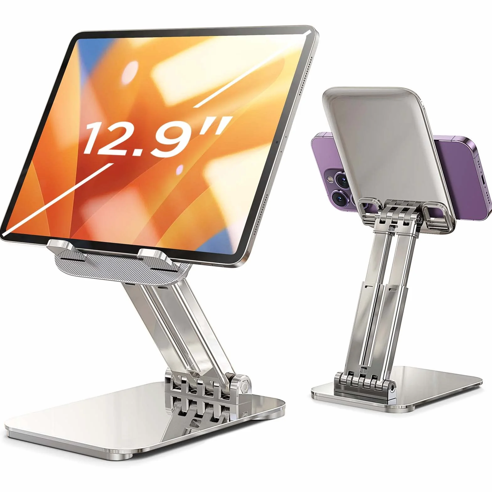 LISEN Stojak na iPada, stojak na tablet, regulowany uchwyt na biurko, przenośny stojak na monitor do iPad Pro 9.7, 10.5, 11, 12.9 Air Mini 6 5 4 Samsung i tablet