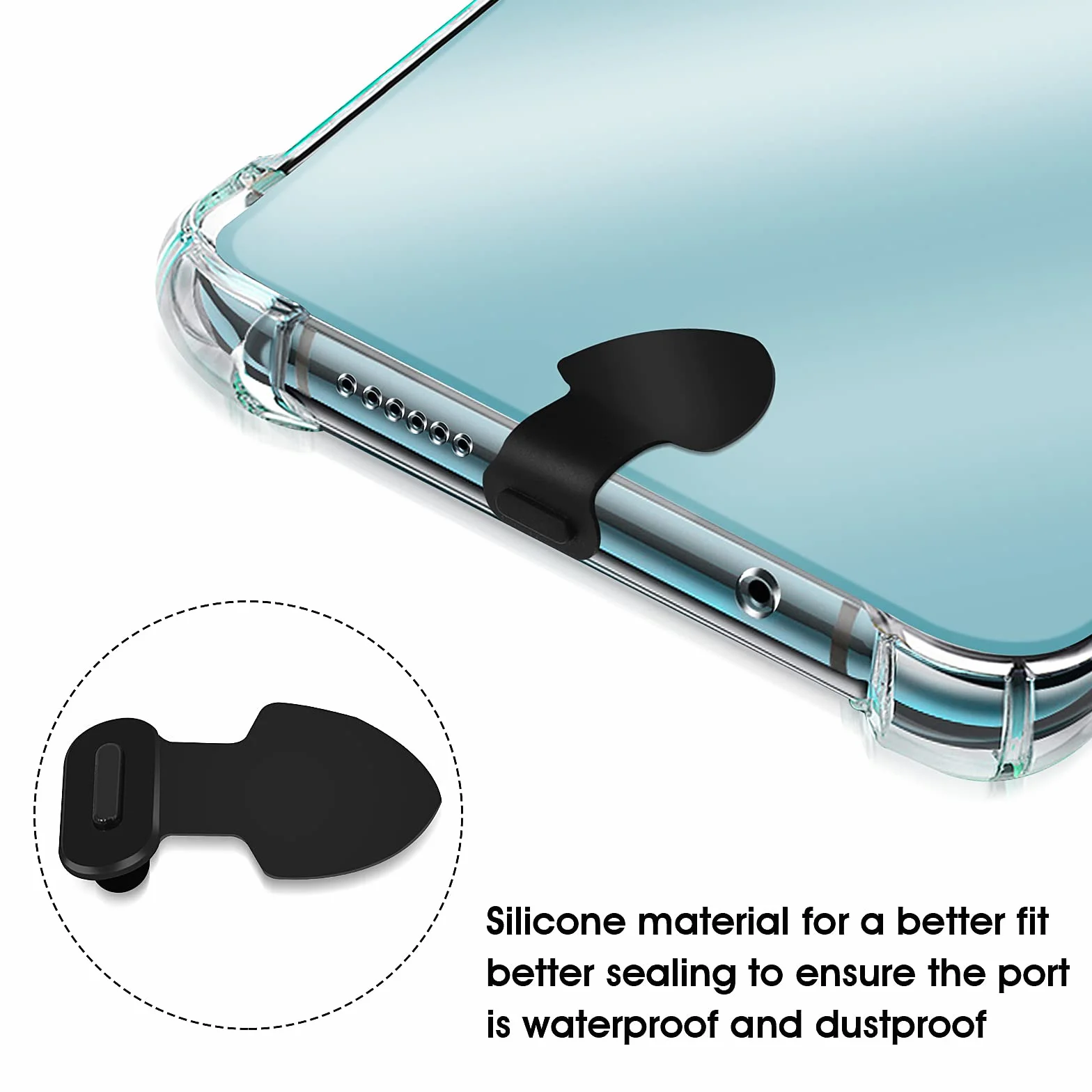 cobee Zatyczki przeciwpyłowe do portu USB C, 3 szt., wtyczka przeciwpyłowa typu C, silikonowa zatyczka do telefonu, zatyczki przeciwpyłowe, ochrona przed zgubieniem, port ładowania, osłona