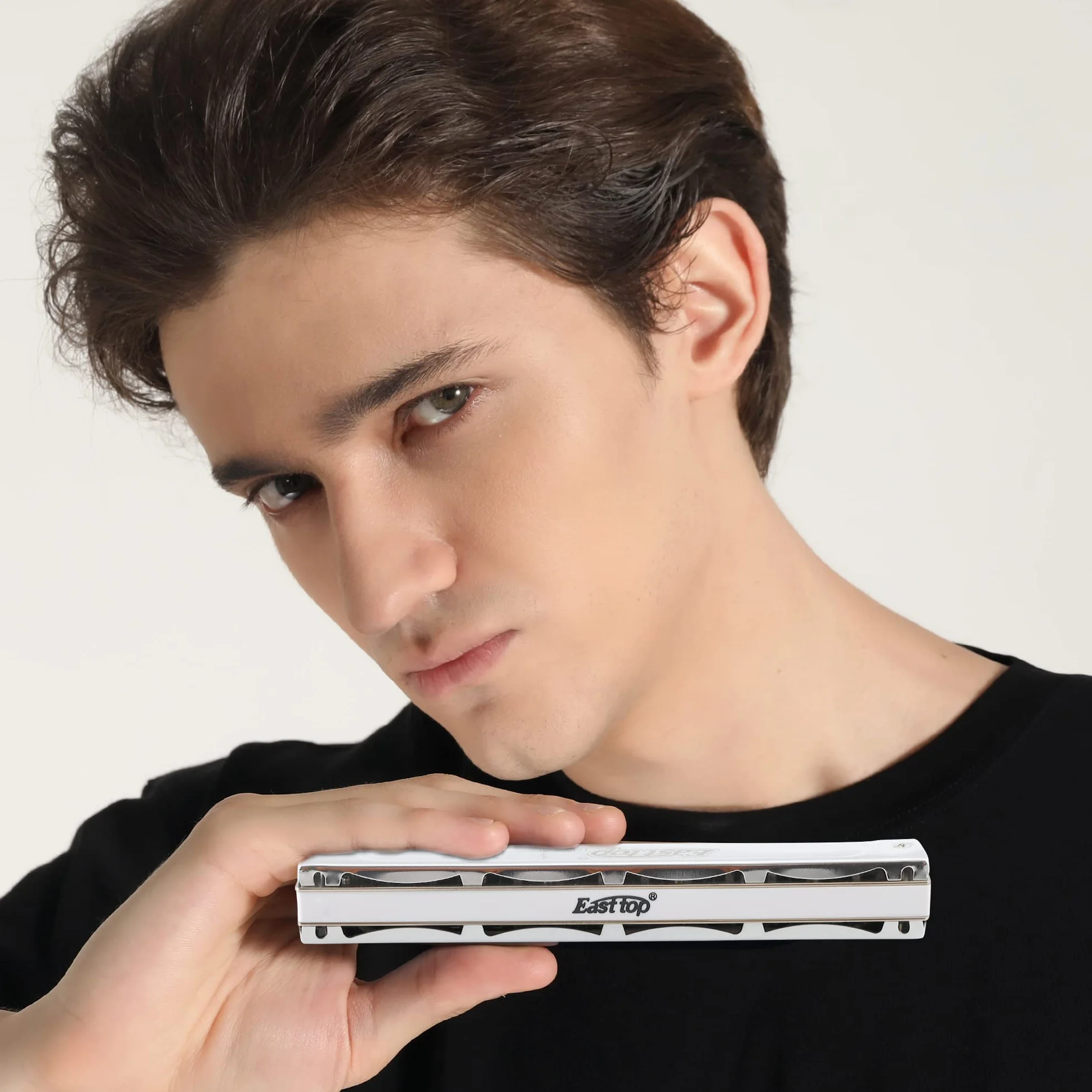 East top Tremolo Harmonijka Key of Low D, 24-otworowa profesjonalna harmonijka ustna Tremolo T2406S dla dorosłych, profesjonalistów i studentów