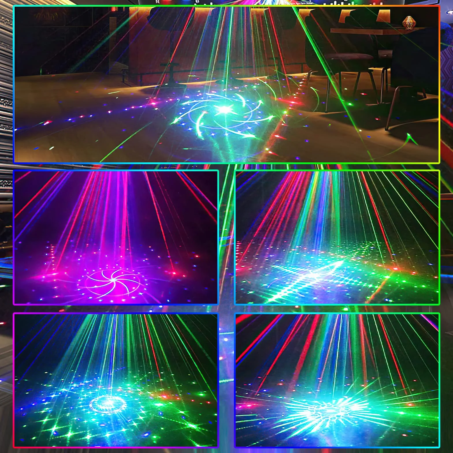 Światło dyskoteczne Światło imprezowe, DMX efekty świetlne LED RGB Projektor DJ sterowany muzyką dyskoteka światła, dla KTV zjazd rodzinny ślub rocznica Halloween