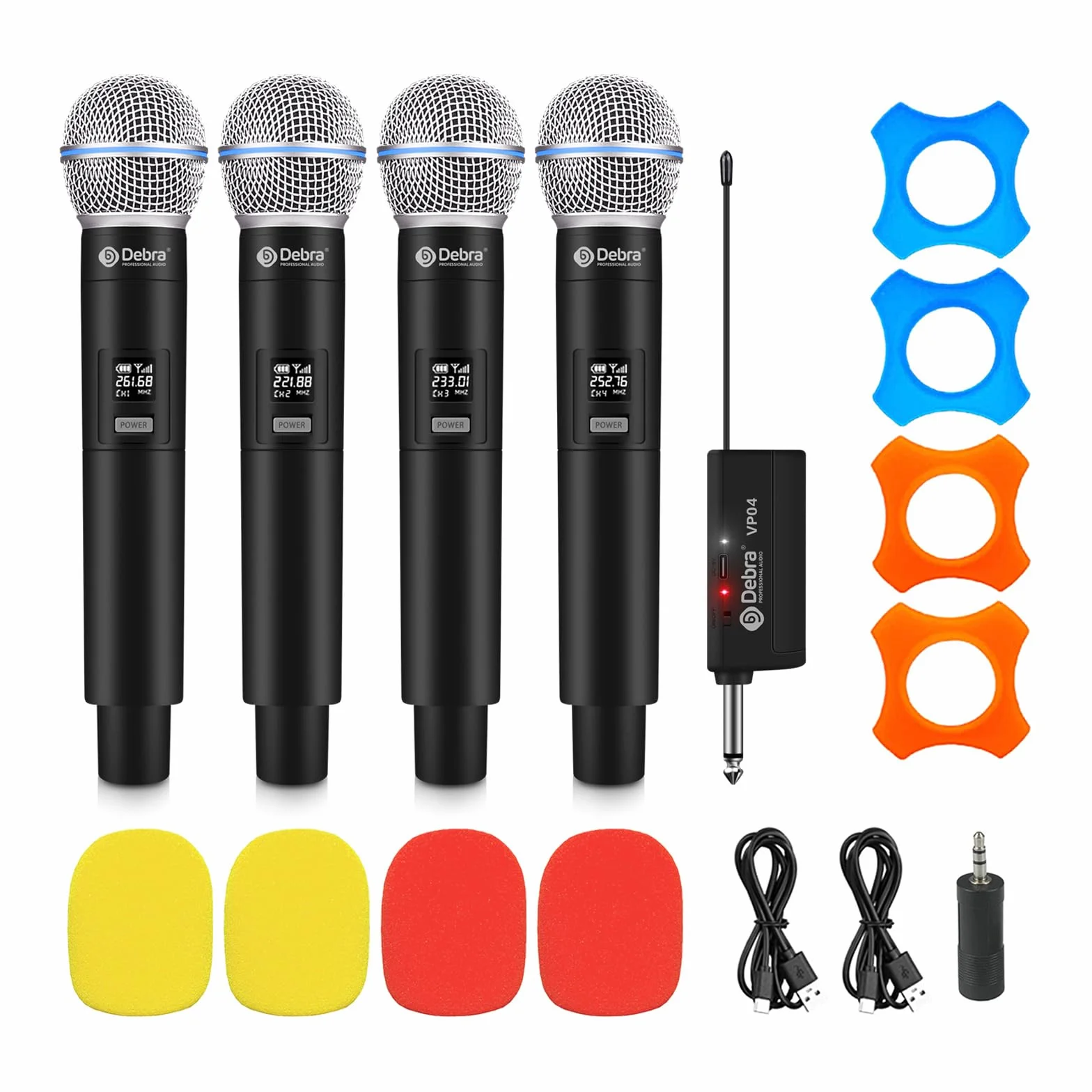 VHF mikrofon bezprzewodowy, dynamiczny mikrofon z odbiornikiem do karaoke, system PA - wzmacniacz miksera, na wesele, DJ, imprezę, do kościoła, sali lekcyjnej