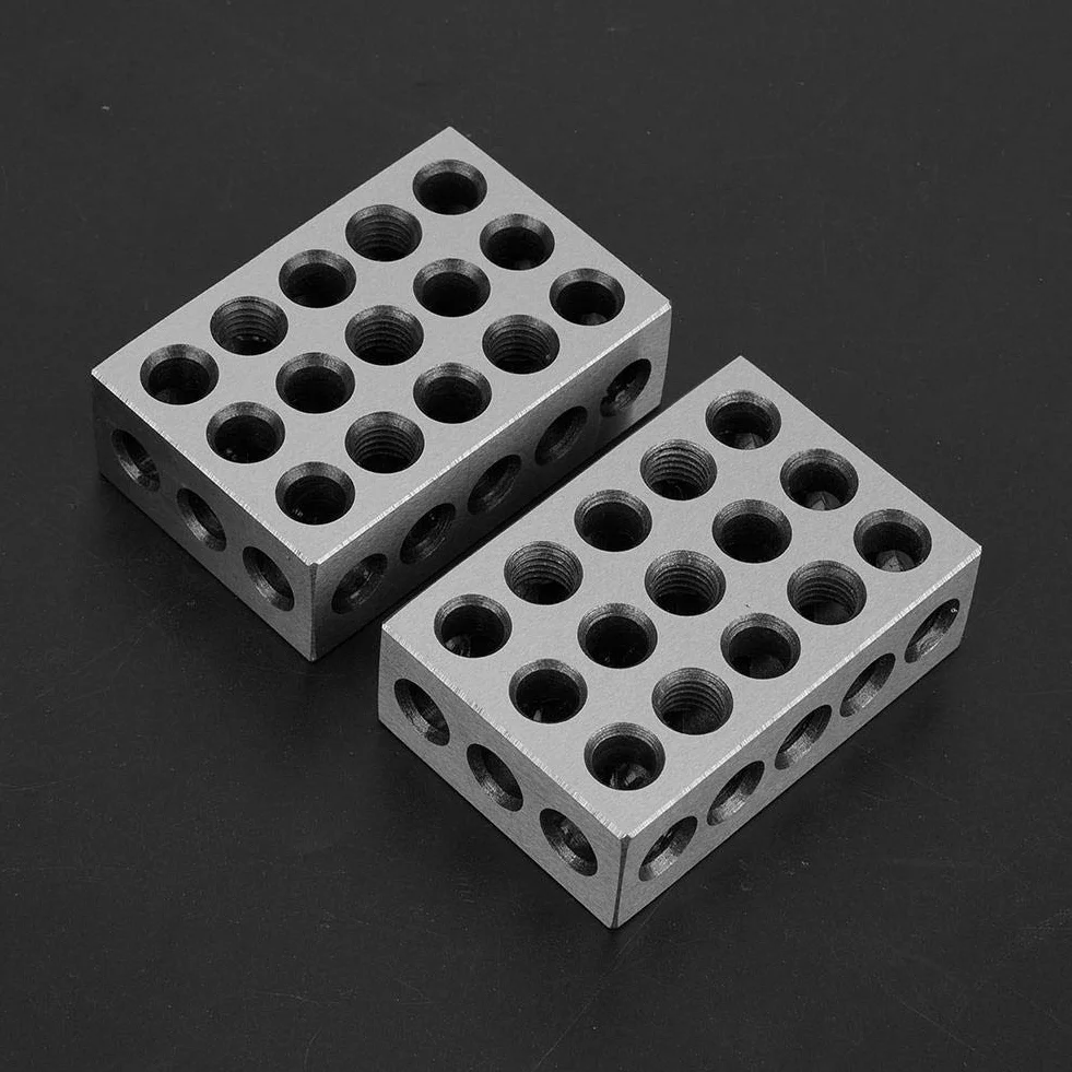 Bloki ze stali hartowanej, 2szt. 25x50x75mm 23 otwory frezowanie równoległe bloki zaciskowe narzędzia tokarskie do obrabiarek, klocek frezujący