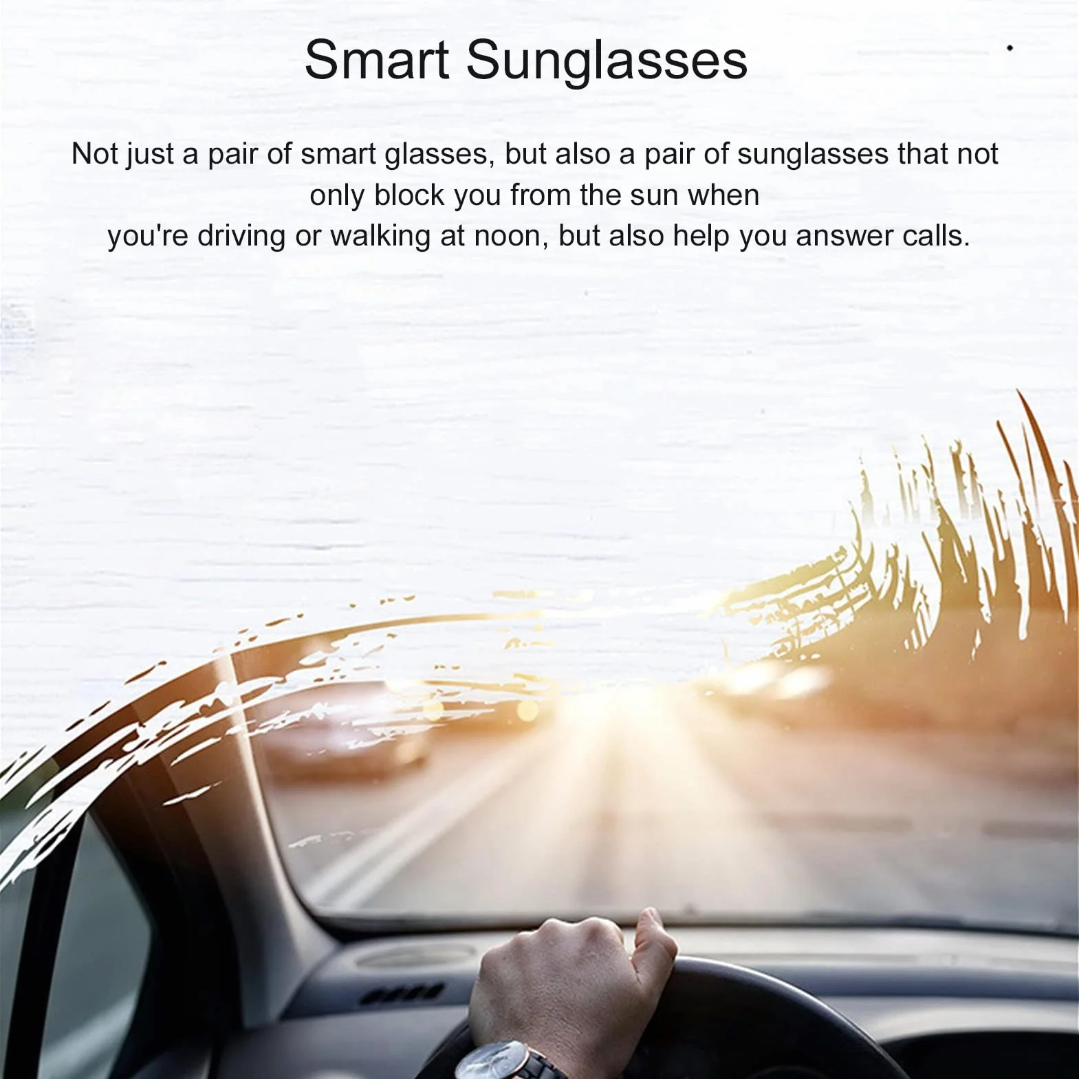 Inteligentne Okulary Przeciwsłoneczne, Stereofoniczne Bezprzewodowe Okulary Przeciwsłoneczne Bluetooth Czarne Oprawki Redukcja Szumów Inteligentne Okulary Przeciwsłoneczne ze Słuchawkami do Jazdy na R