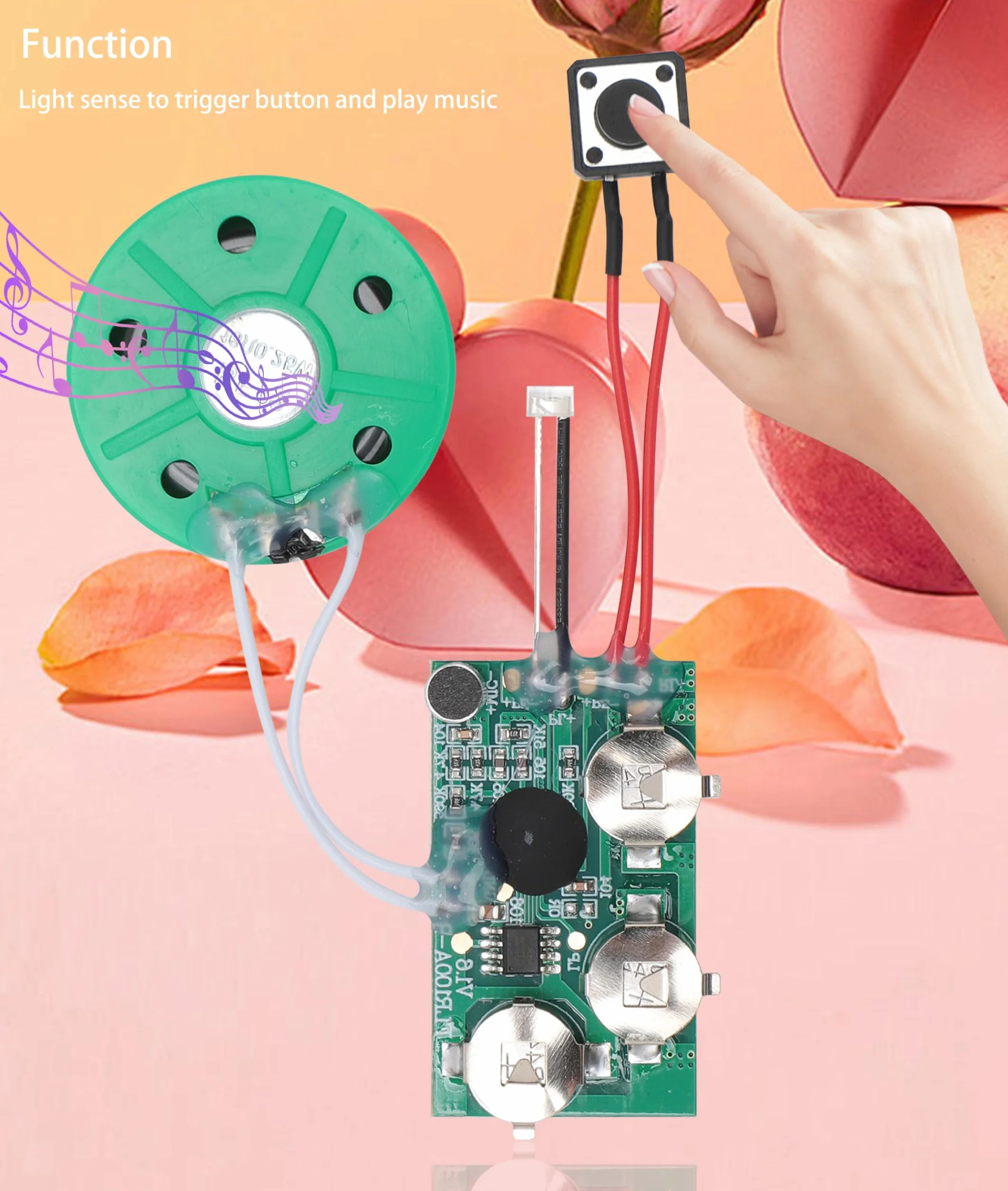 Moduł głosowy do nagrywania, 4 minuty DIY nagrywalny moduł karty z życzeniami muzyka dźwięk rozmowa chip muzyczny audio radio rejestrator do karty z życzeniami. (Single Play)