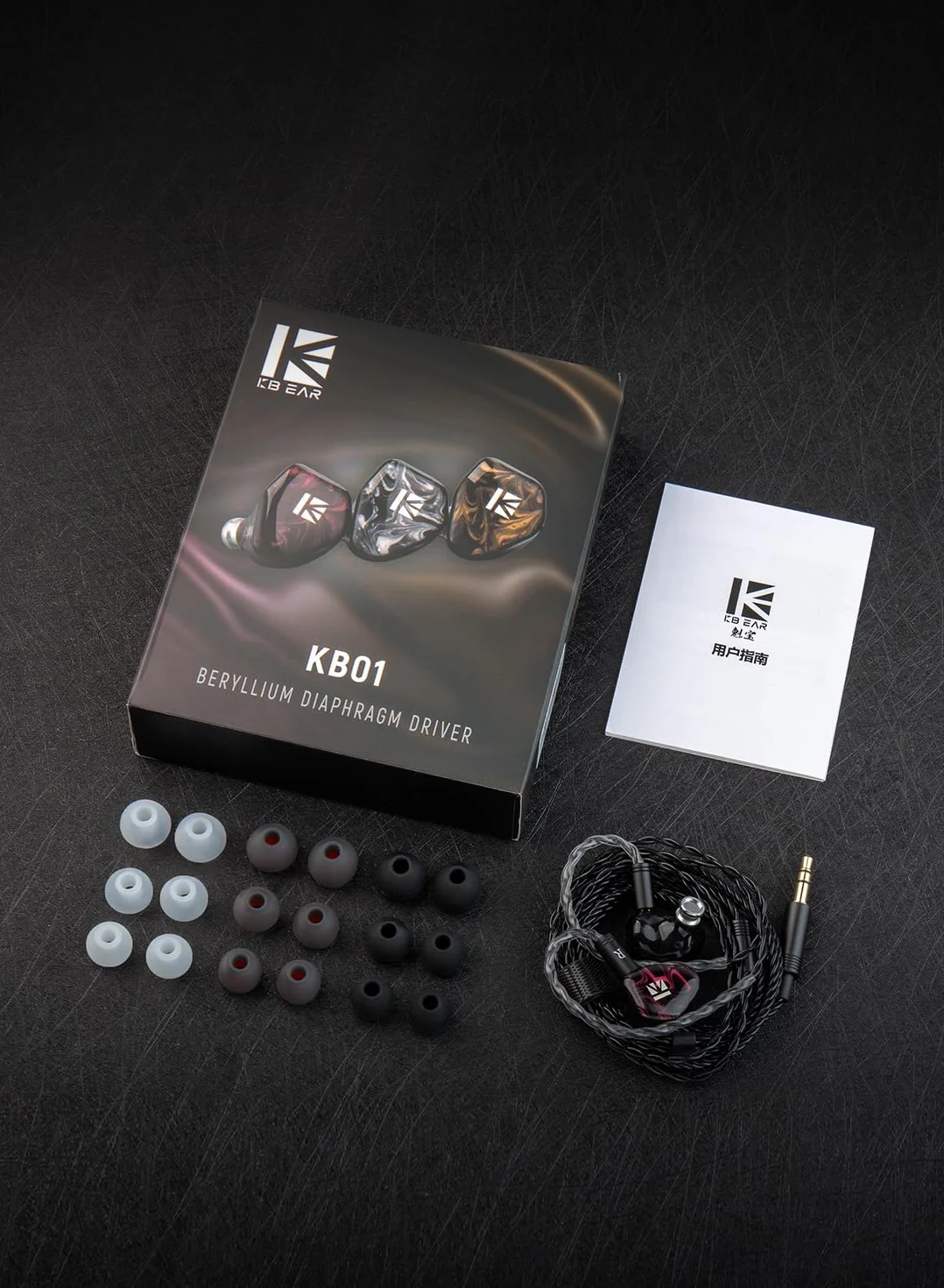 KBEAR KB01 Monitory douszne, HIFI berylowa, dynamiczny przetwornik w uszach, przewodowe słuchawki douszne, wysokiej klasy słuchawki dla muzyków, piosenkarzy z czystym dźwiękiem, kabel OFC, wnęka z