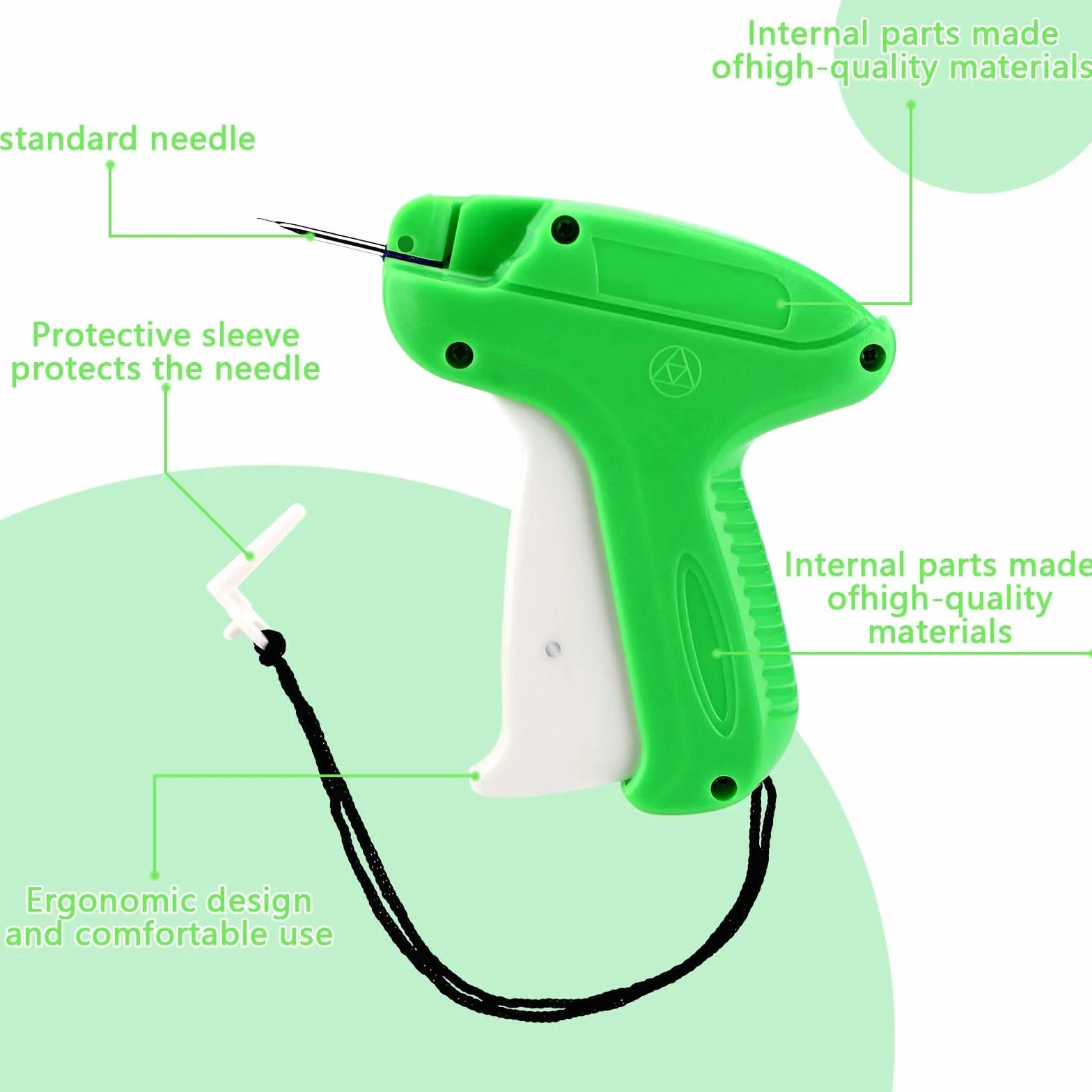 Pistolet do etykietowania etykiet z 5 zapasowymi igłami i 5000 nićmi do szycia odzieży, etykiet cenowych, etykiet cenowych, etykiet markowych, etykiet, etykiet, kapelusz