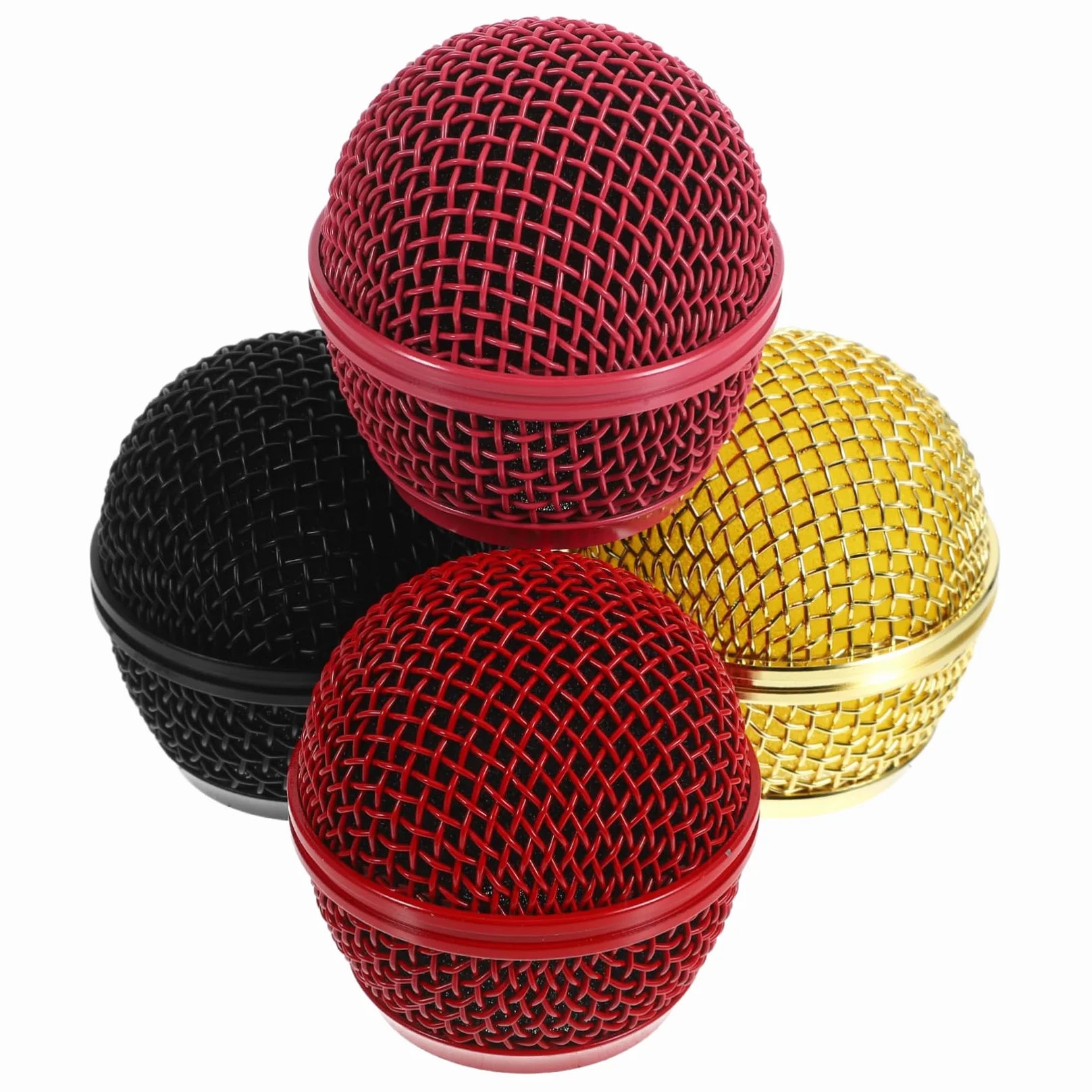 BESTonZON 20kawałki Osłony Siatkowe Do Mikrofonu Wymienne Pokrywy Grille Do Mikrofonów Czarne Złote Czerwone Różowe Stylowe Akcesoria Dla Muzyków i Wykonawców