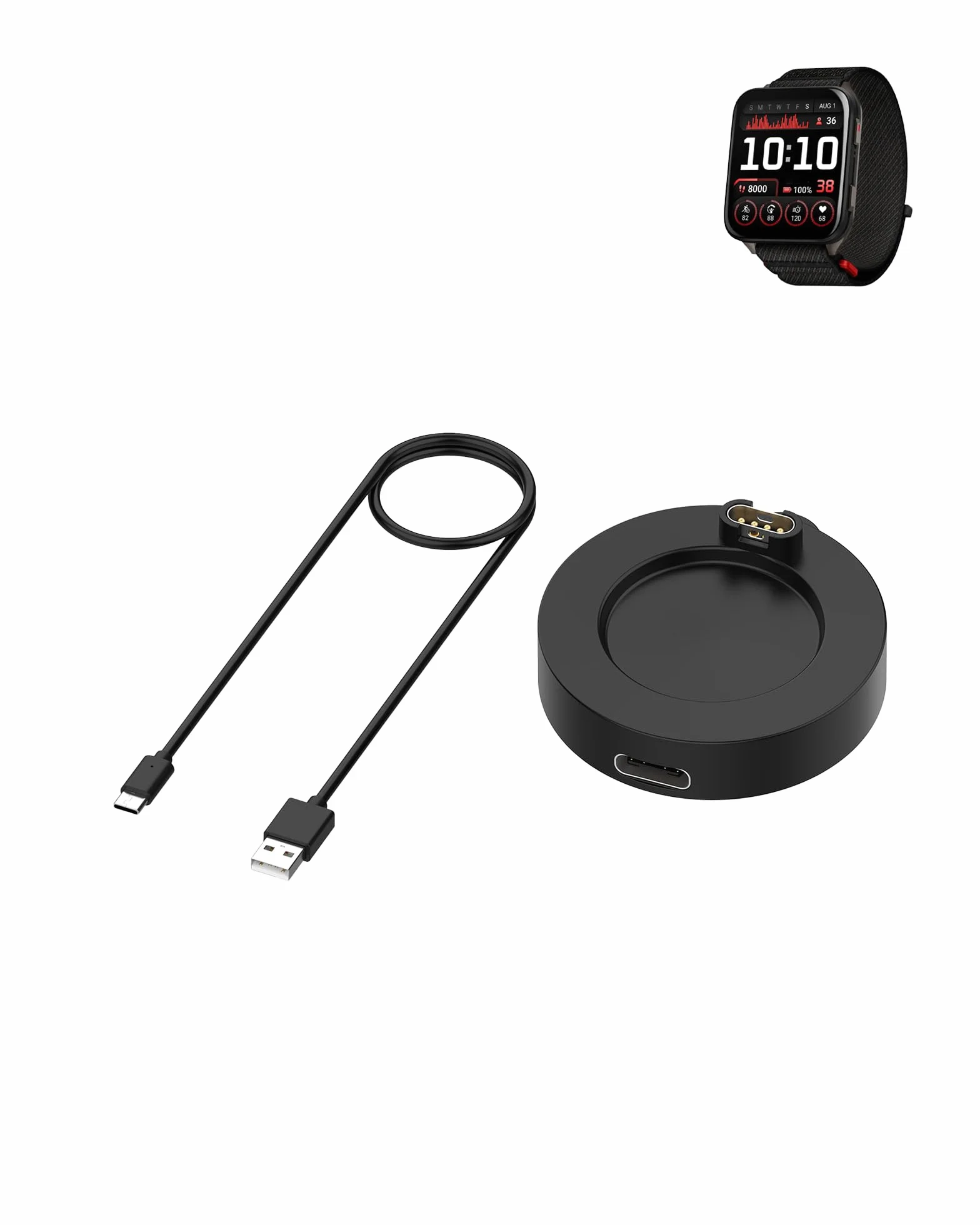 Magnetyczna podstawa ładująca do Garmin Venu X1/ Garmin Forerunner 570/Garmin Forerunner 970 (łącznie z 1 kablem do ładowania), stabilny adapter do ładowania yystao typu C