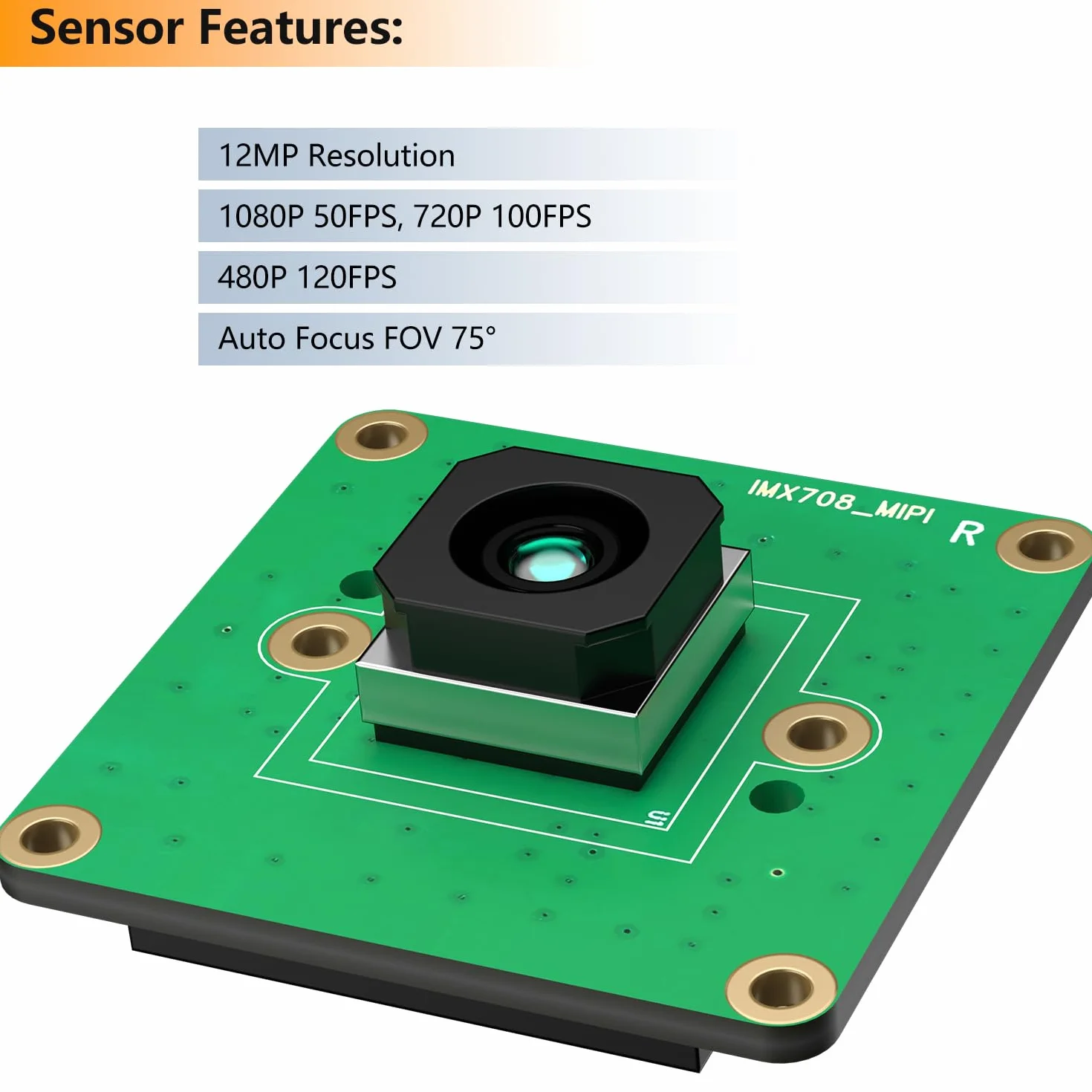 InnoMaker 12MP moduł kamery z autofokusem do Raspberry Pi, czujnik IMX708, pole widzenia 75°, HDR, kompatybilny z Pi 5,4,3,Zero,CM4 (opcje obiektywu M12/CS)
